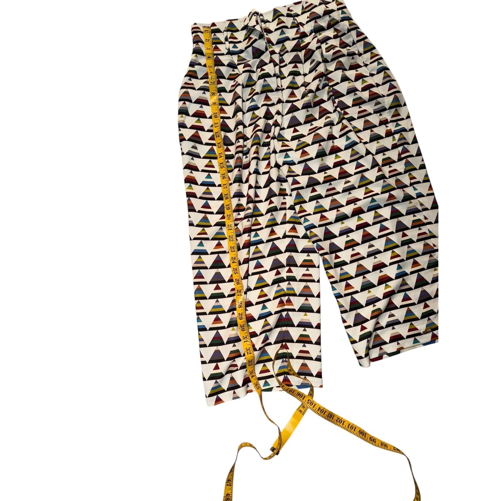 Ted Baker Boa Triangle Print Wide Leg Pants Sz 4 (12) High Waist Dopamine luxury - Thumbnail 9