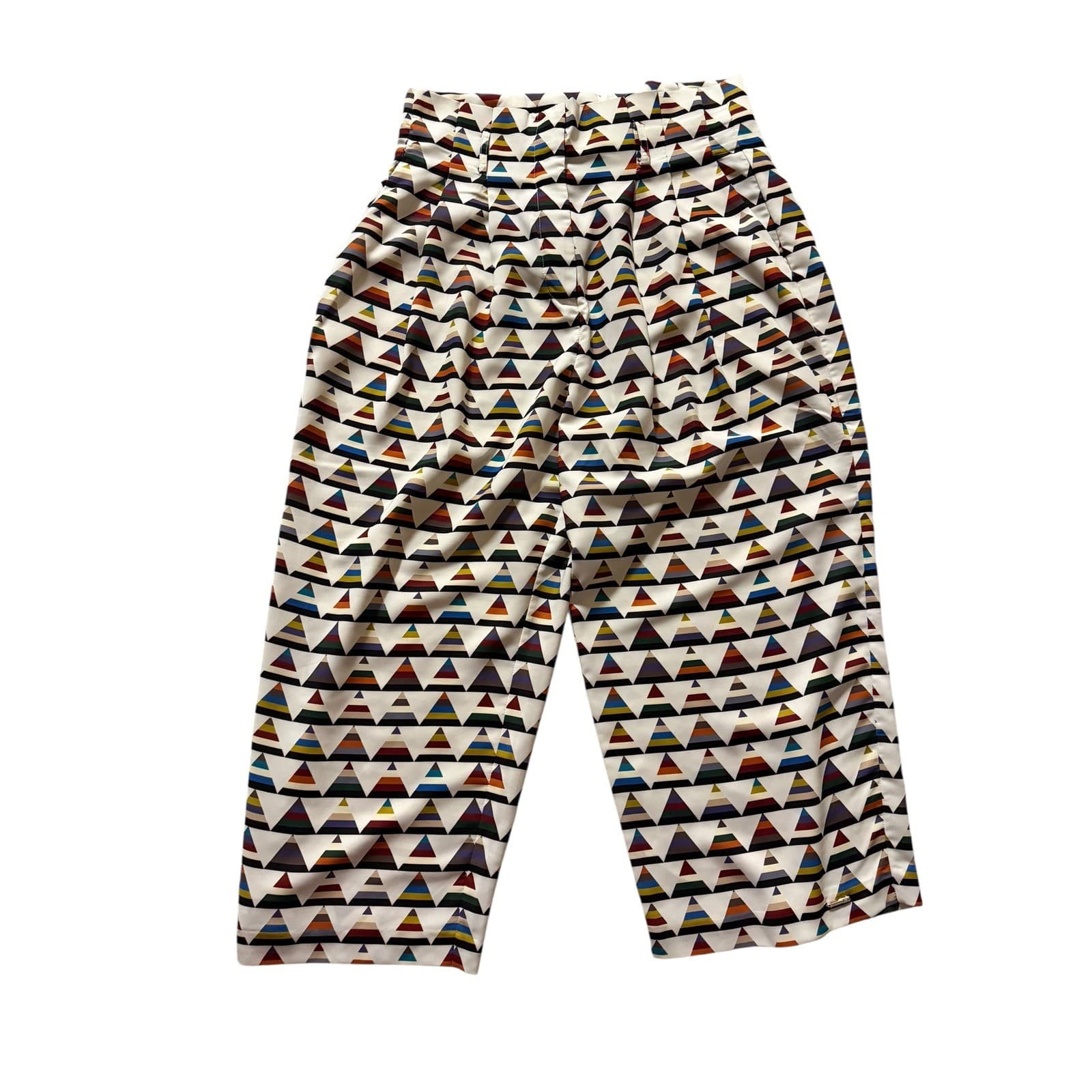 Ted Baker Boa Triangle Print Wide Leg Pants Sz 4 (12) High Waist Dopamine luxury - Thumbnail 5