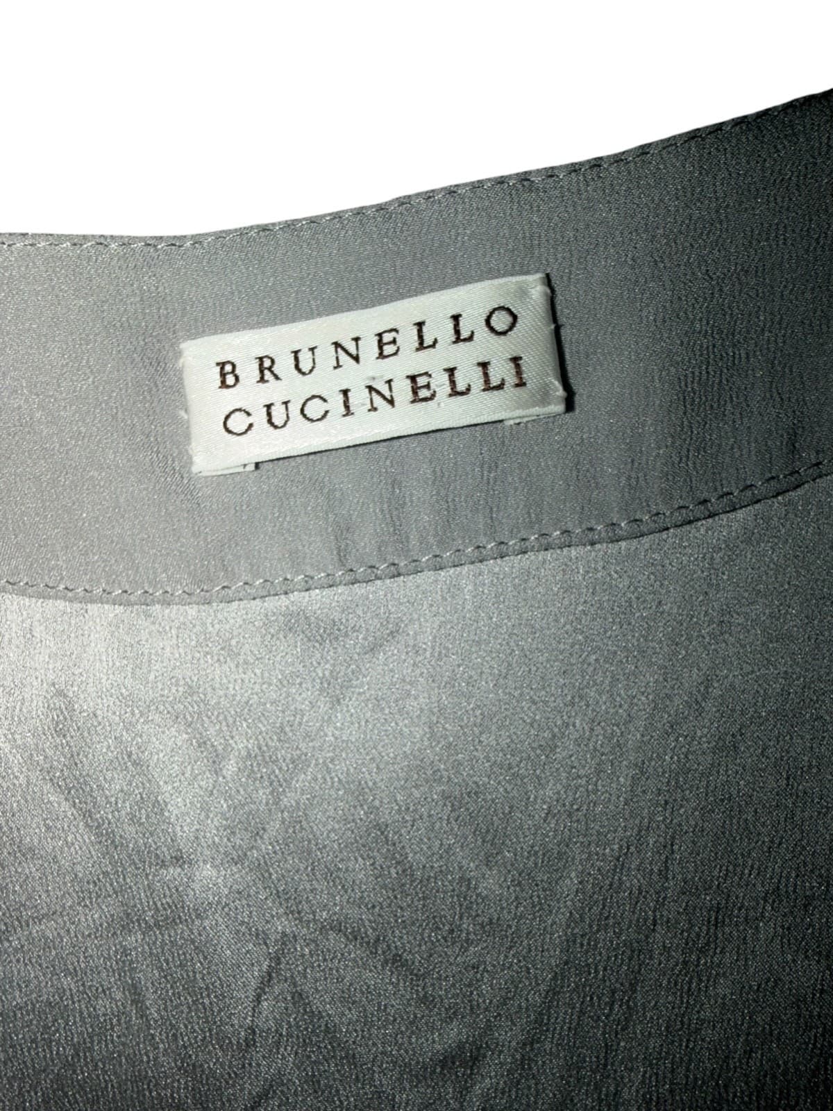 Brunello Cucinelli V-Neck Panel Top Sz M Luxury Designer - Thumbnail 4