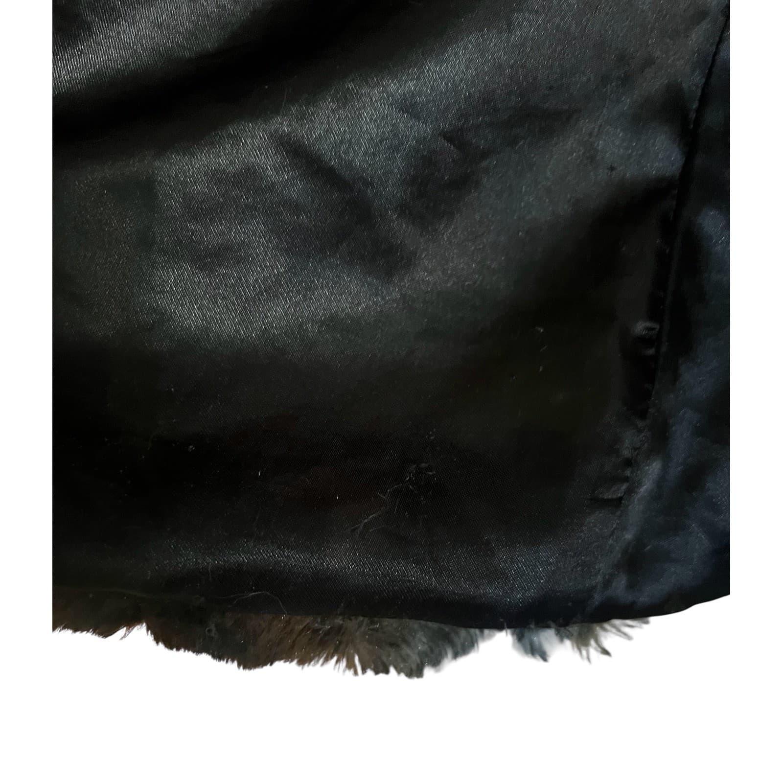 Vintage Genuine FAUX Fur Vest Damselle NY Sz L boho hippie - Thumbnail 14