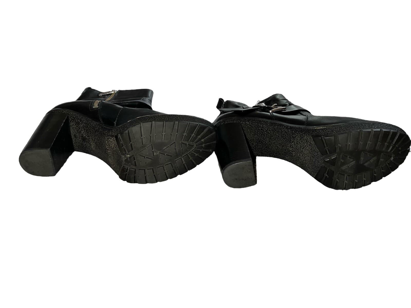 Michael Kors Black Ankle Slouch Zip Up Leather Sz 8 1/2 Minimalist block almond - Thumbnail 4