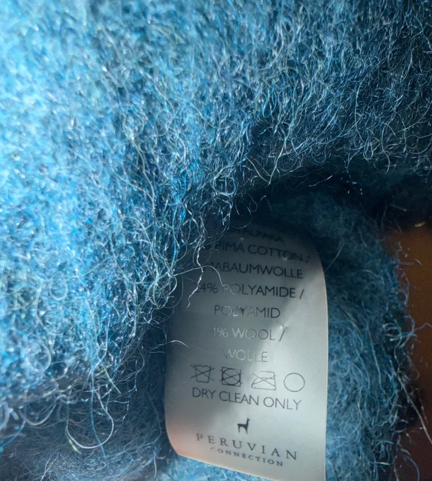 Peruvian Connection Blue Wool Turtleneck Sz S Luxury Knit - Thumbnail 4