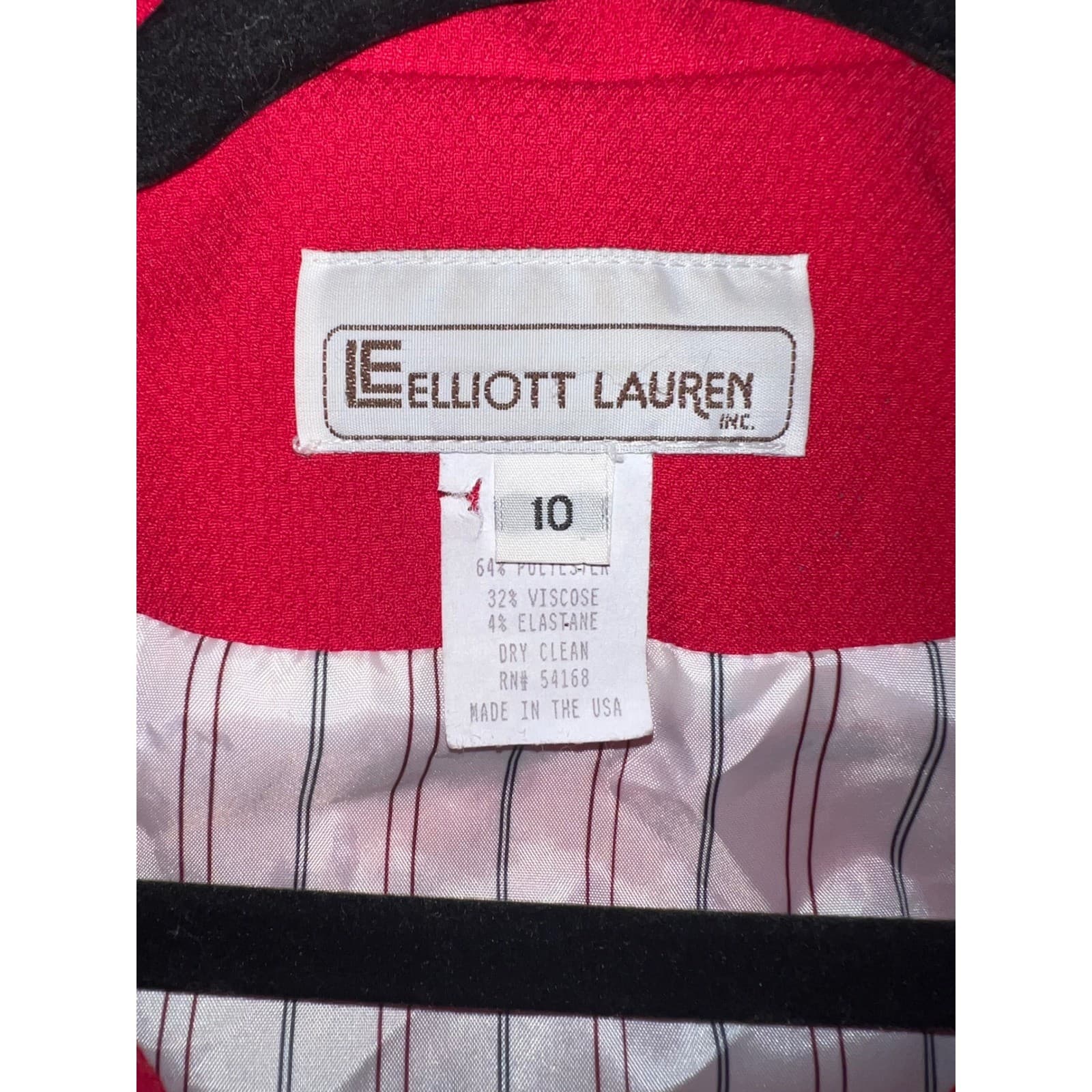 Elliott Lauren Red Blazer Sz 10 Half Sleeve Avant-Garde Secretary Chic - Thumbnail 4