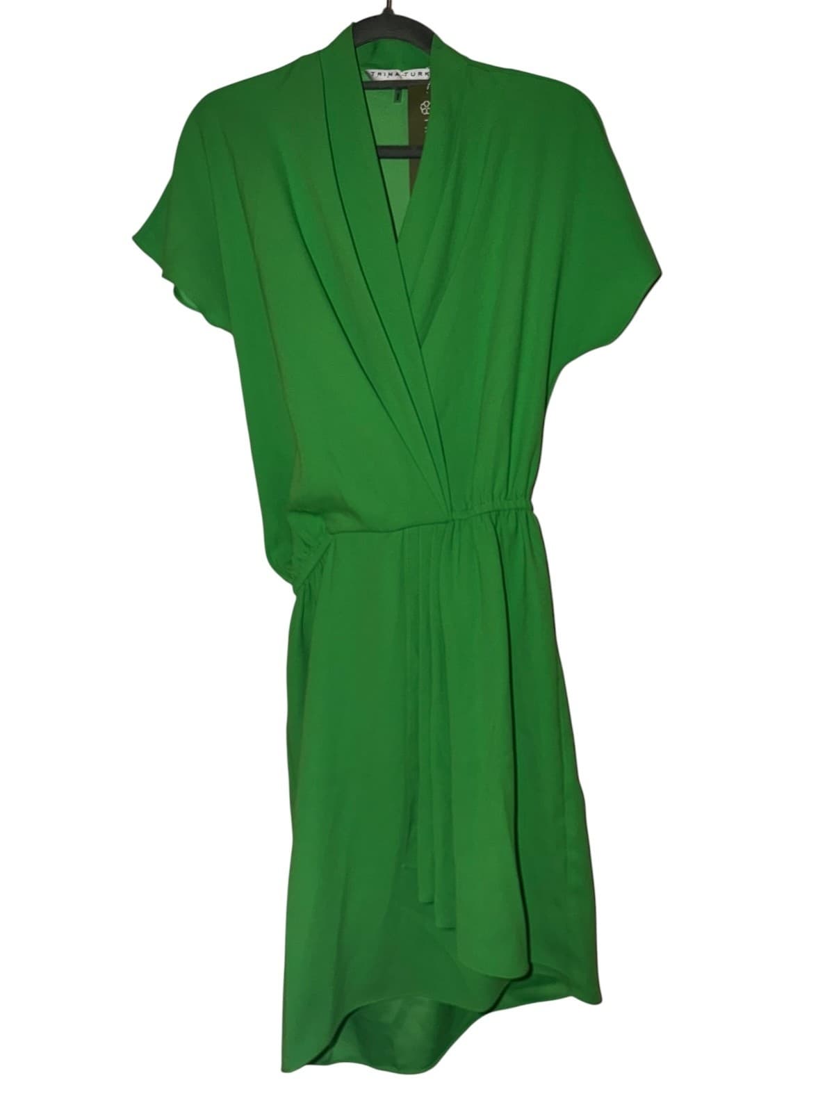 NWT Trina TurkGreen Draped Faux Wrap Ruched waist sz ce - Thumbnail 3