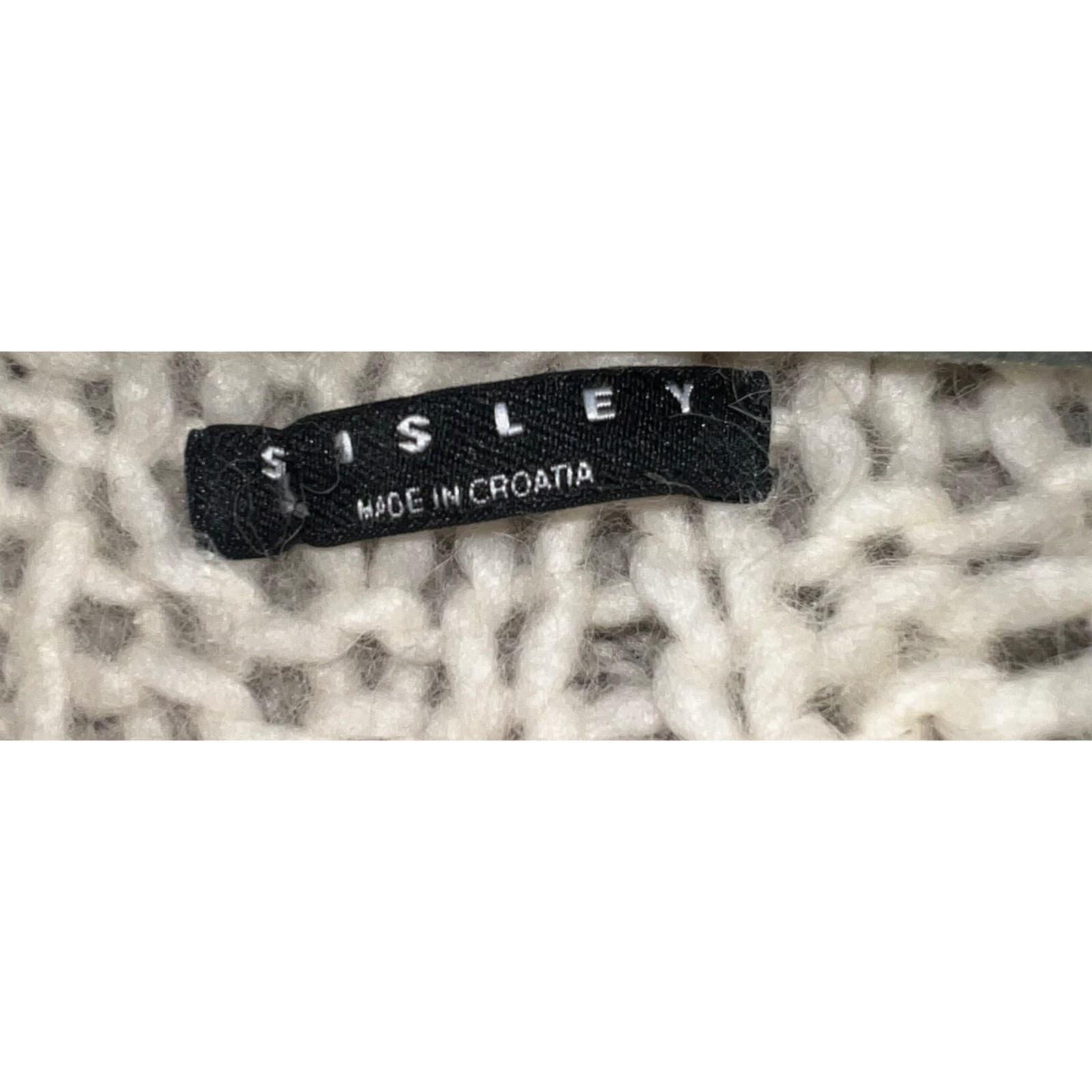 Sisley Belted Cardigan Wool Alpaca Blend Sz M | Ivory Button Preppy Boho Knit - Thumbnail 4