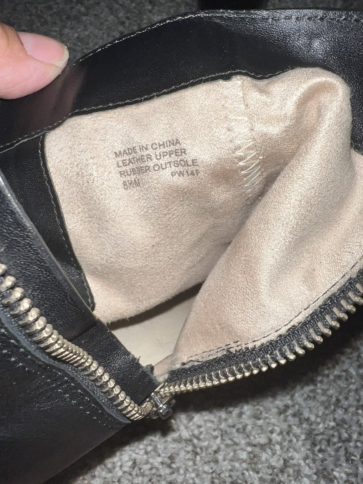 Michael Kors Black Ankle Slouch Zip Up Leather Sz 8 1/2 Minimalist block almond - Thumbnail 7