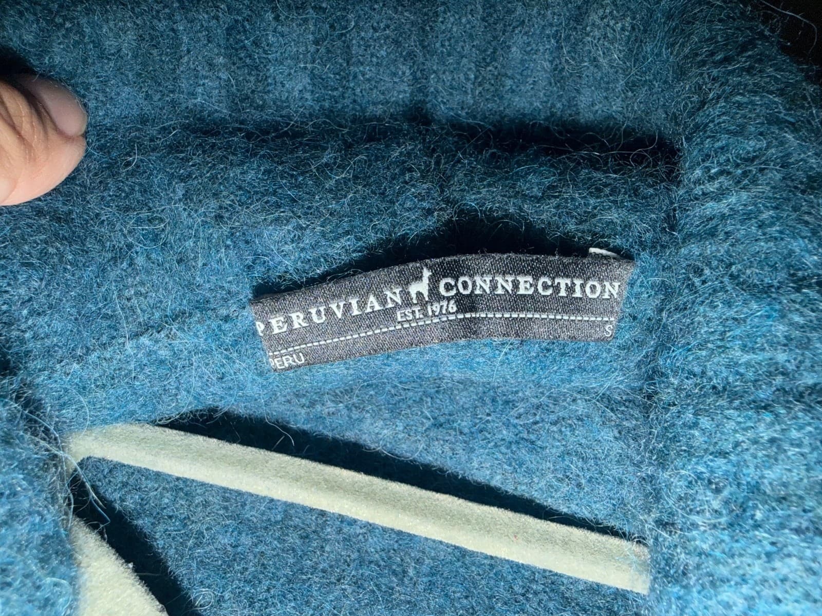 Peruvian Connection Blue Wool Turtleneck Sz S Luxury Knit - Thumbnail 3