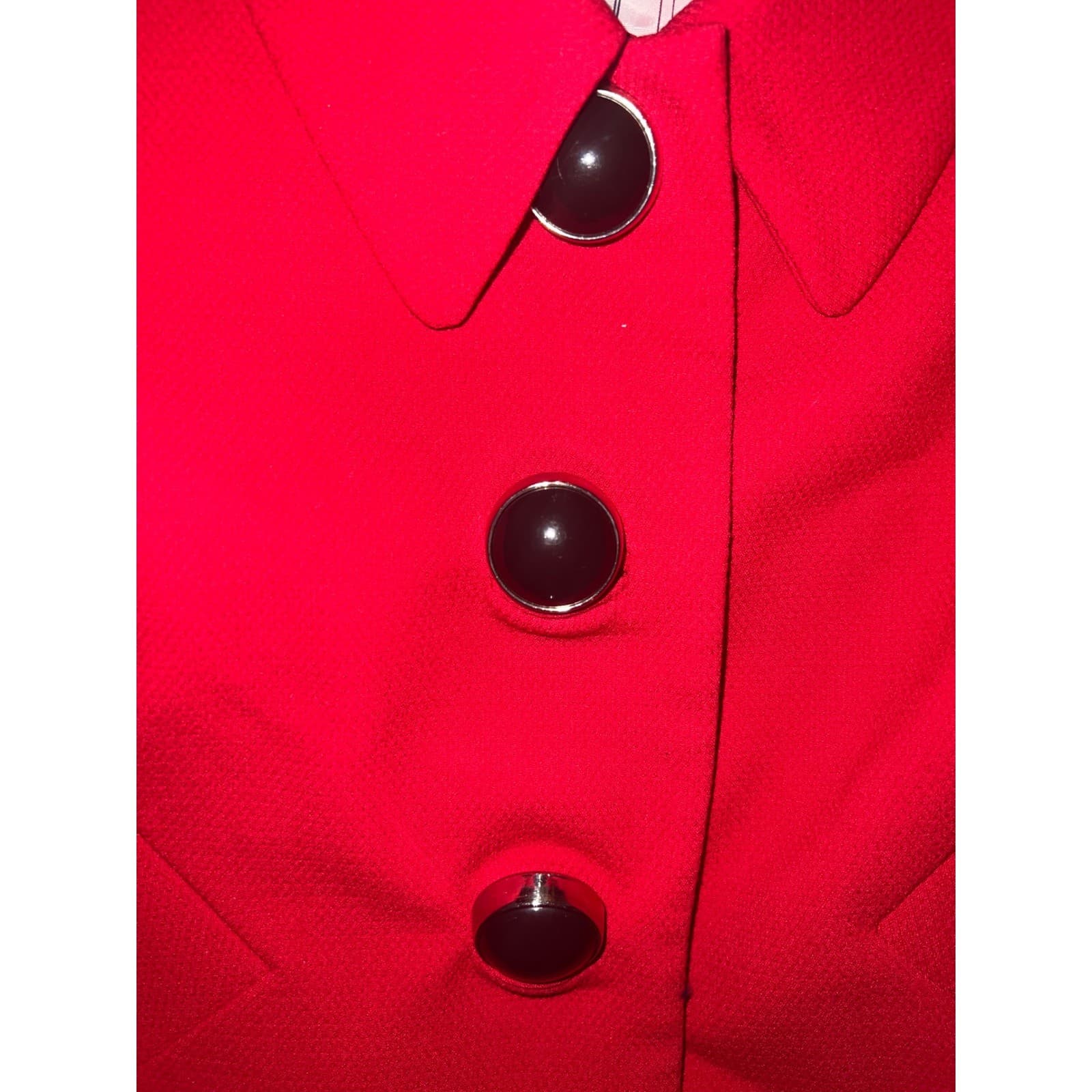 Elliott Lauren Red Blazer Sz 10 Half Sleeve Avant-Garde Secretary Chic - Thumbnail 3