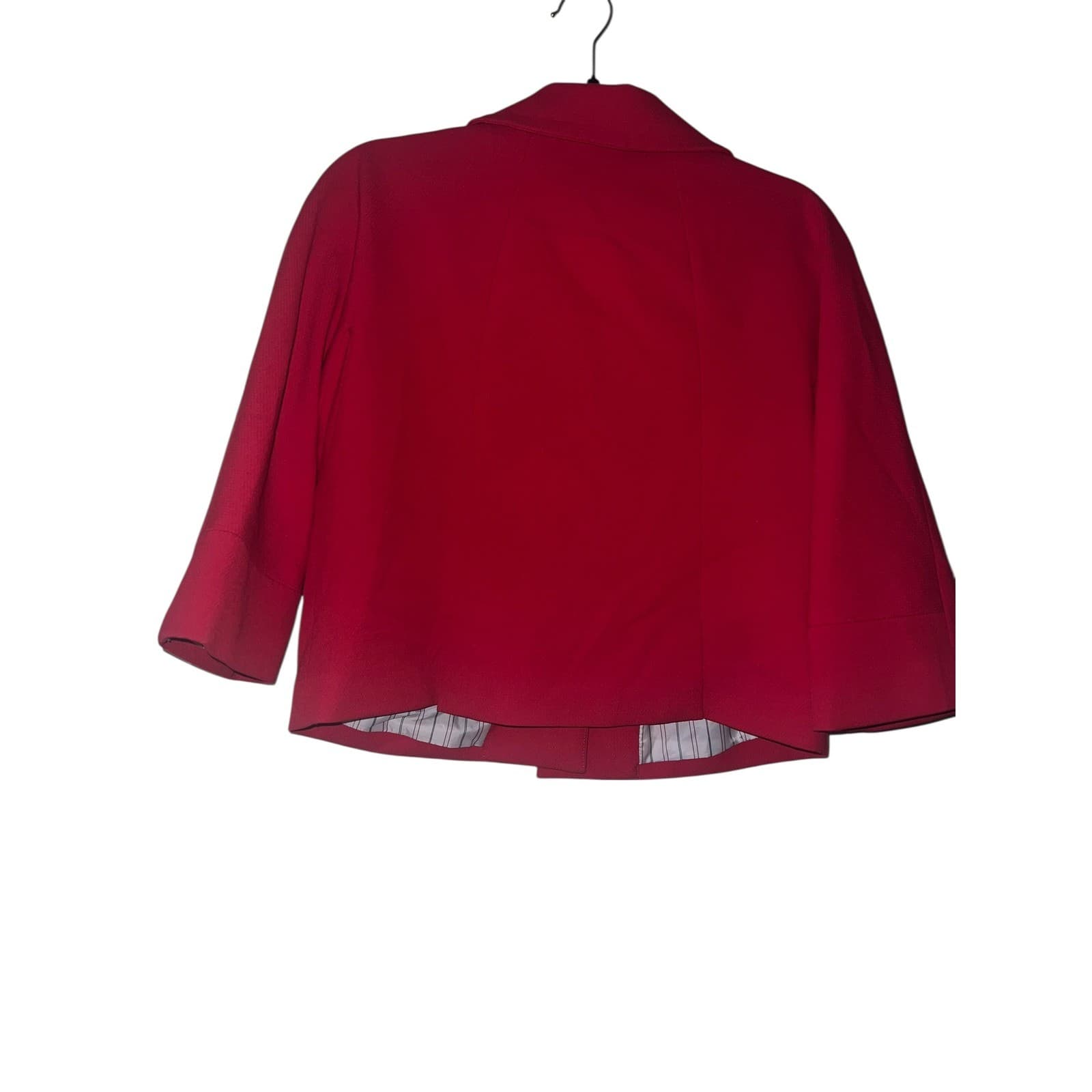 Elliott Lauren Red Blazer Sz 10 Half Sleeve Avant-Garde Secretary Chic - Thumbnail 2