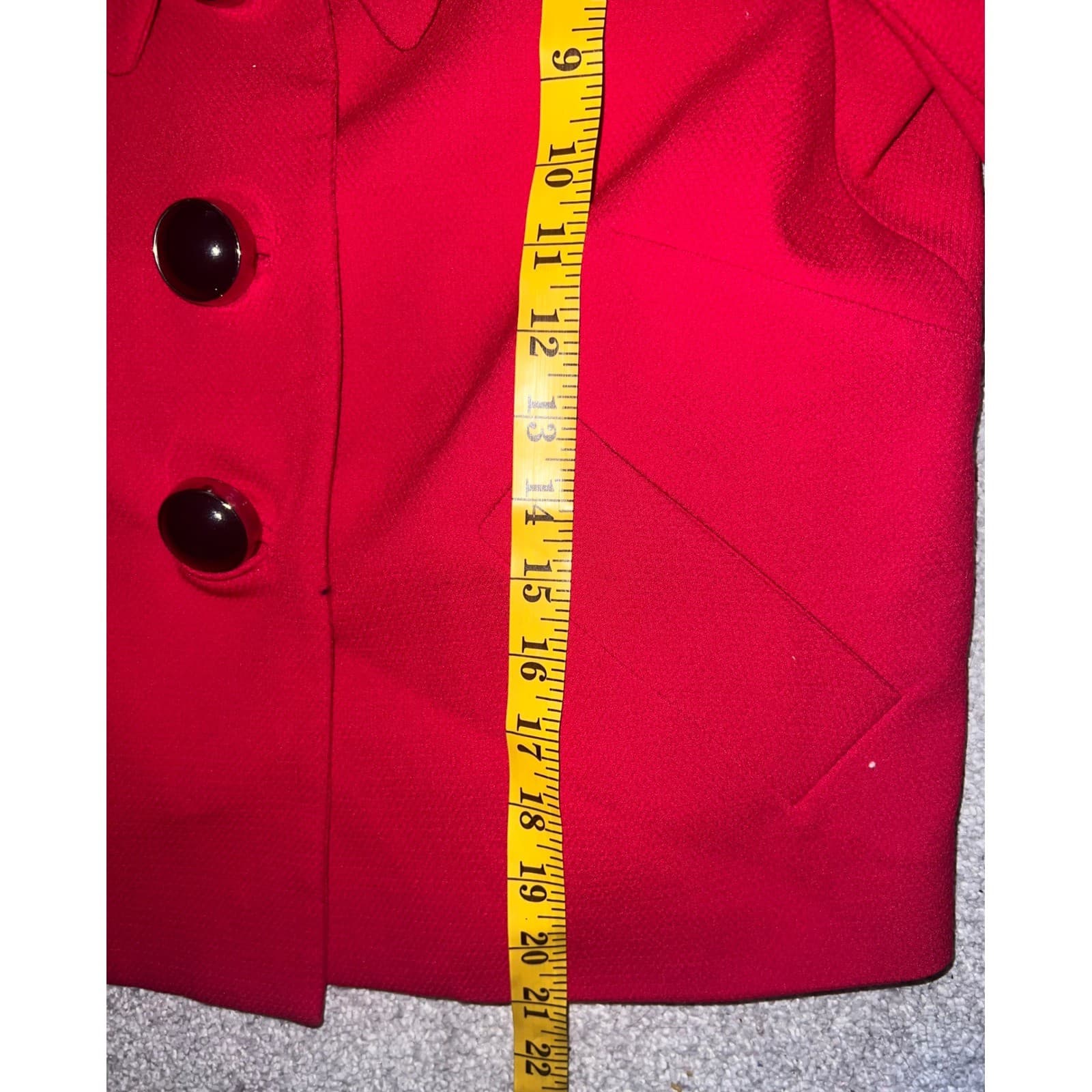 Elliott Lauren Red Blazer Sz 10 Half Sleeve Avant-Garde Secretary Chic - Thumbnail 9