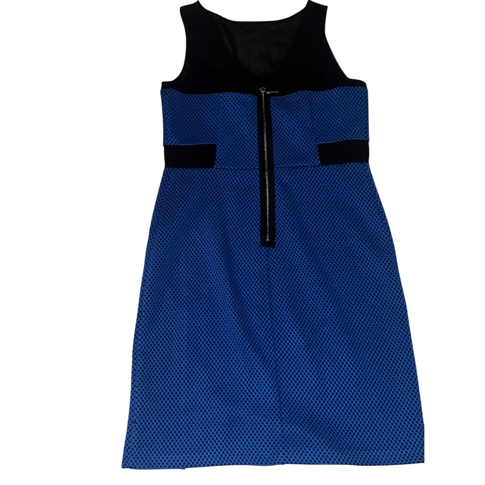 Kensie Blue Sheer Overlay Dress Sz S Sleeveless Coastal Chic Summer Style - Thumbnail 2