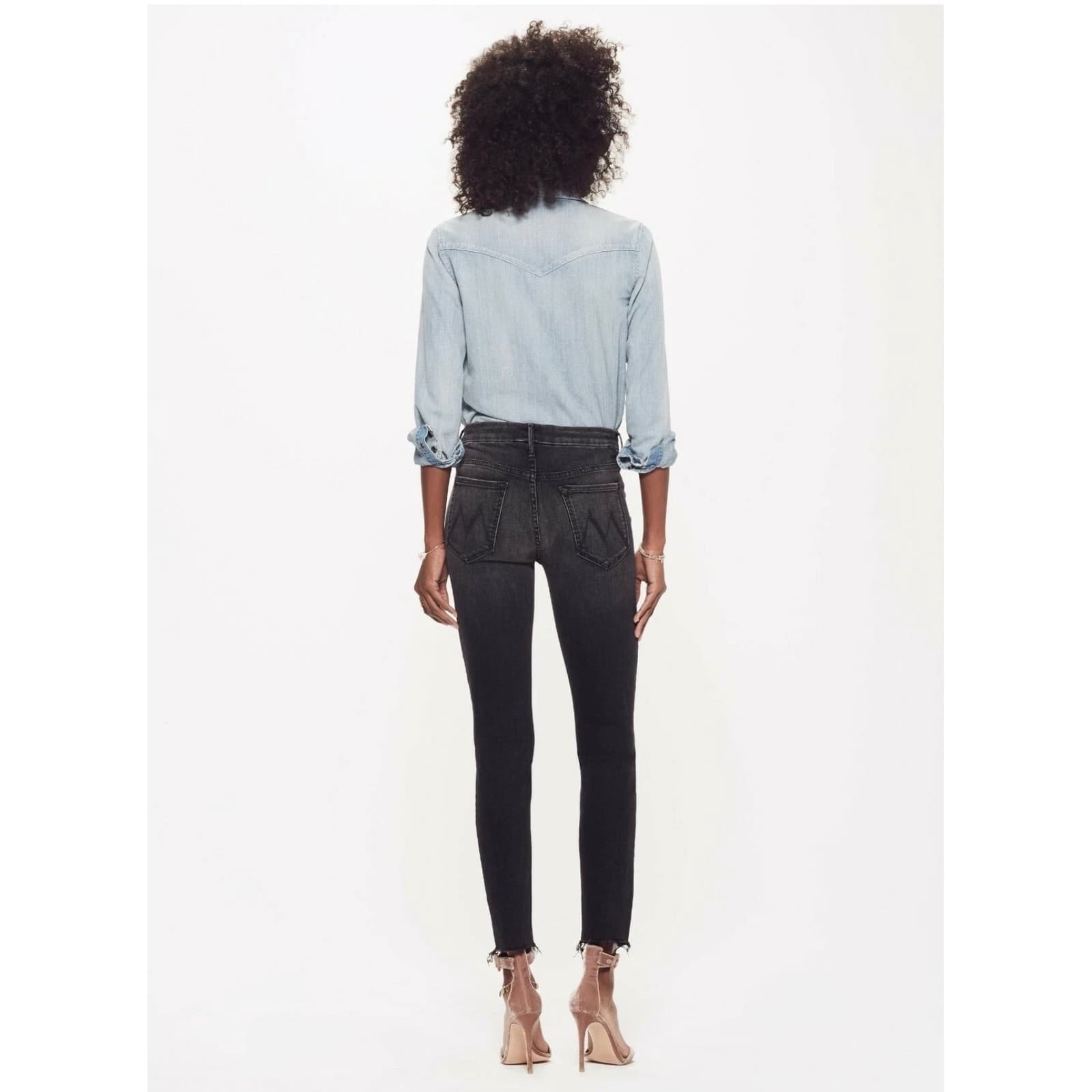 Mother High Waisted Ankle Fray (Washed Black & gray)boho bohemian sz 26 - Thumbnail 4