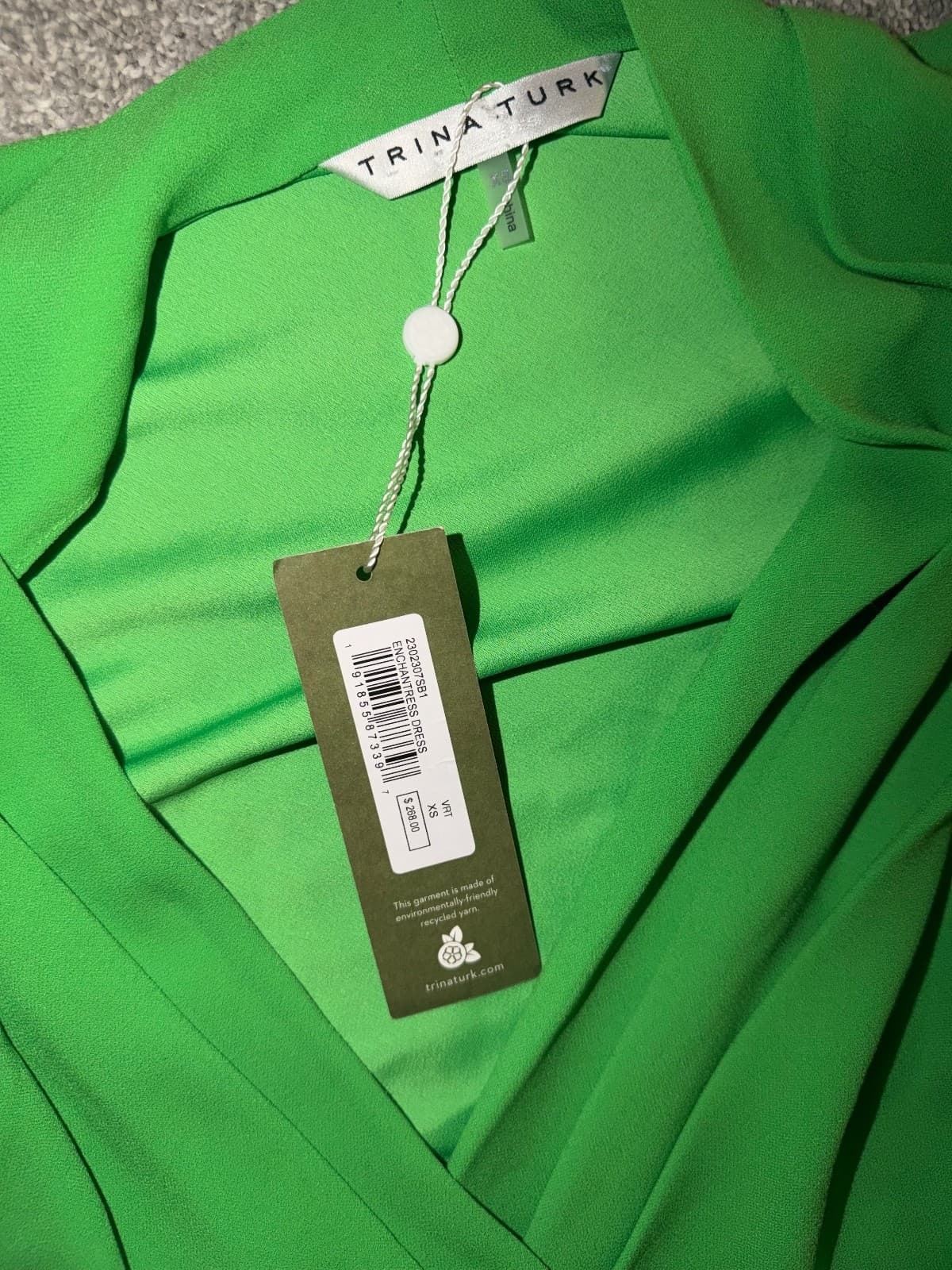 NWT Trina TurkGreen Draped Faux Wrap Ruched waist sz ce - Thumbnail 5