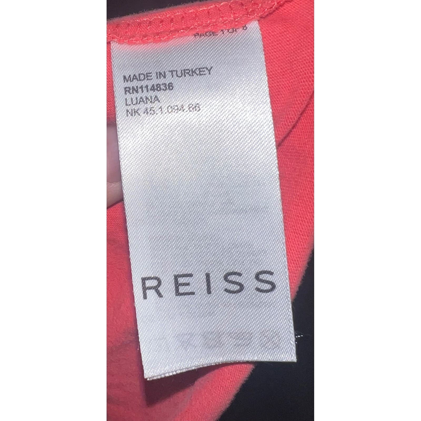 Reiss V-Neck T-Shirt Pink Peach Sz M | Coastal Chic Minimalist Luxury Basic - Thumbnail 3
