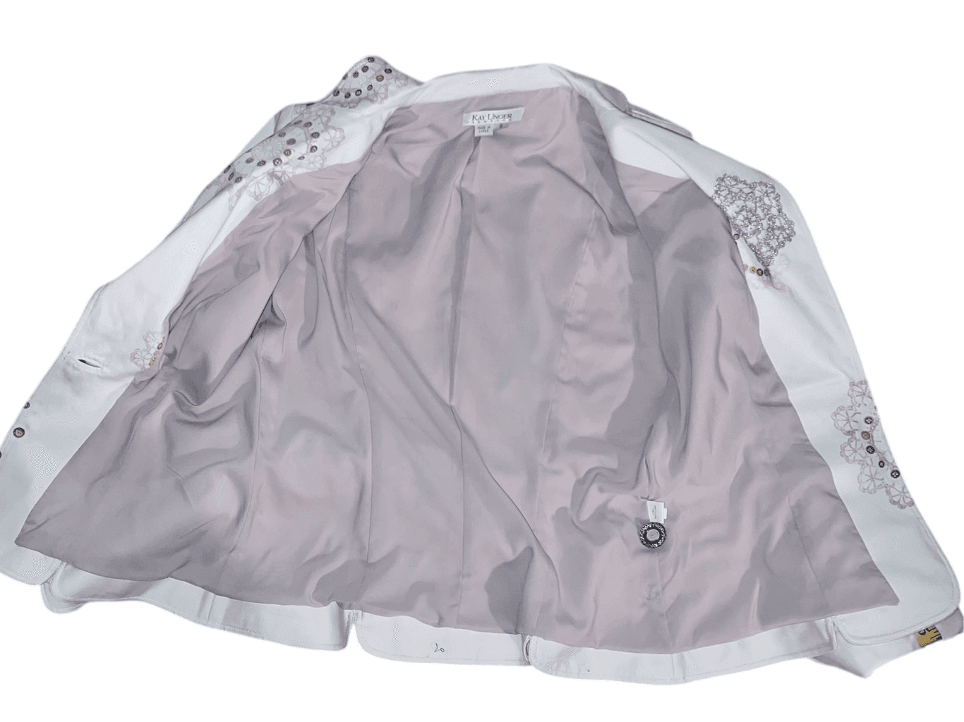Kay Unger New York white blazer size 8 Avant Garde Secretary Office Siren - Thumbnail 3
