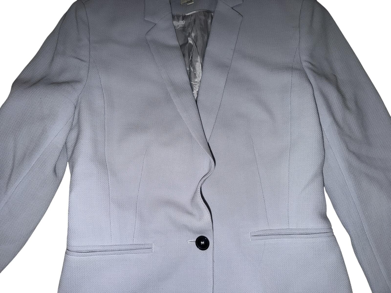 REISS Gray Blazer Sz 4 Office Siren Tailored Designer Career Chic - Thumbnail 2