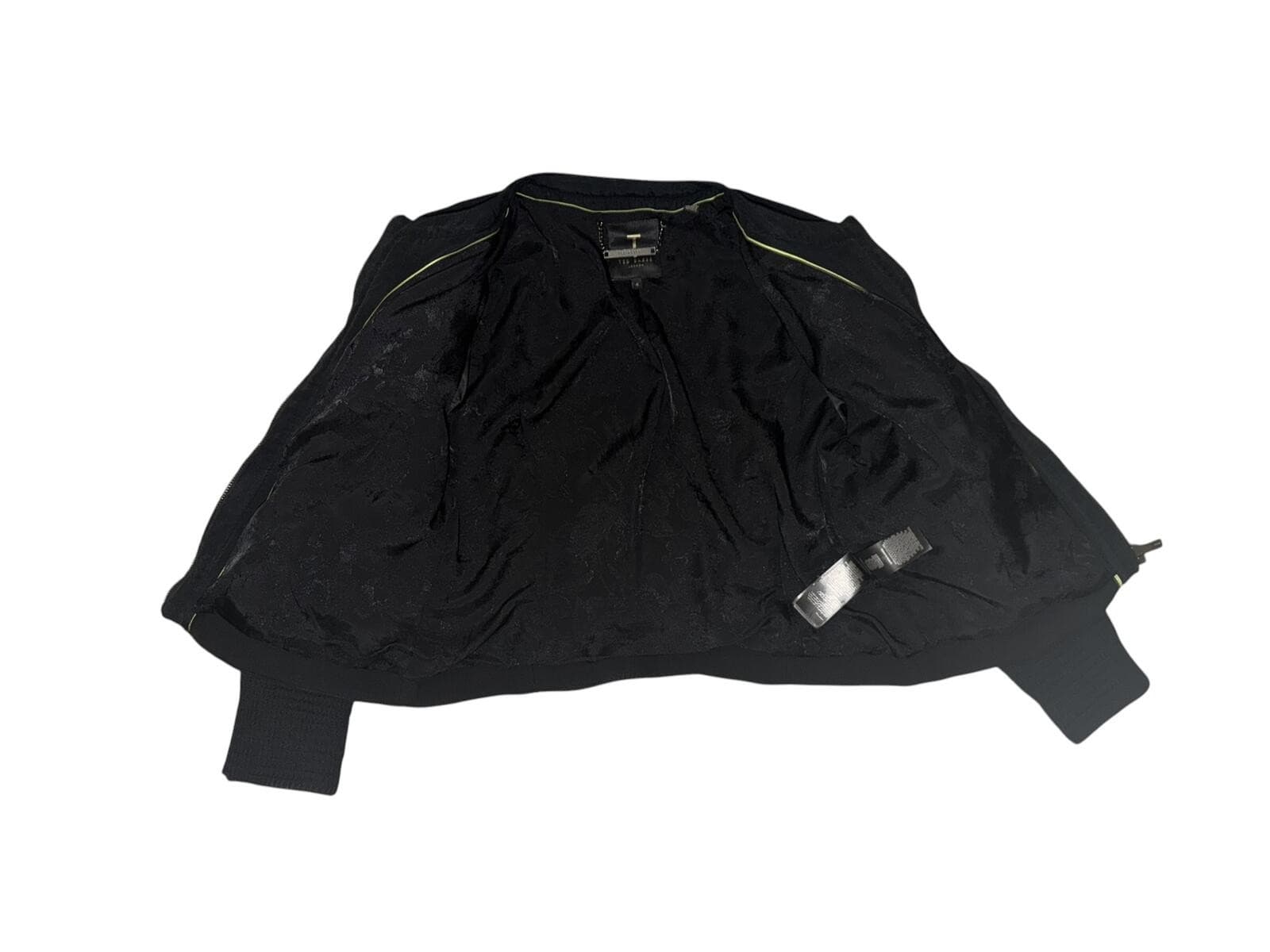 Ted Baker Eni Textured Cropped Jacket Sz 4 Office Siren Designer Career Chic - Thumbnail 5