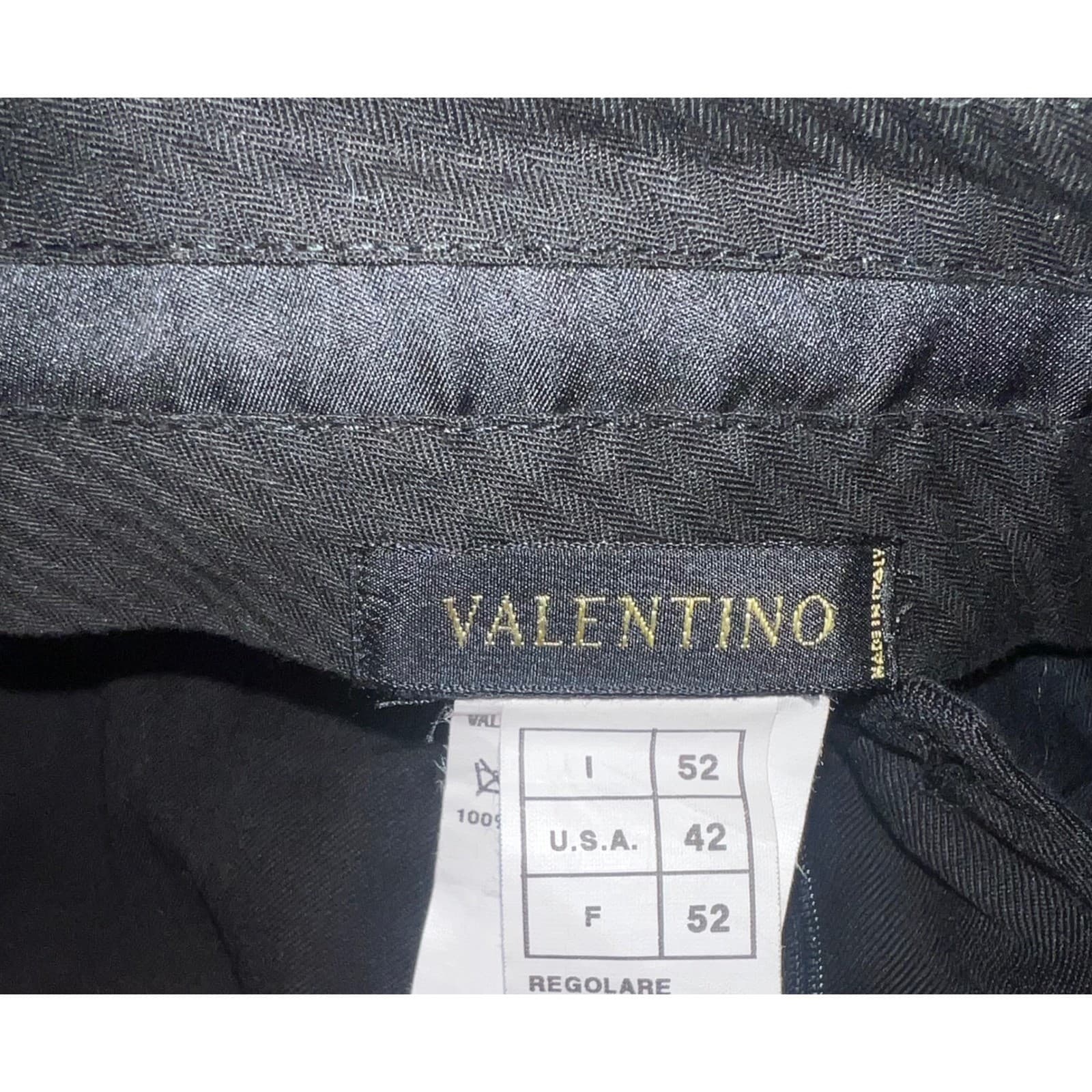 Valentino Black Straight Pants Sz 42 Virgin Wool Luxury Designer Trousers - Thumbnail 4