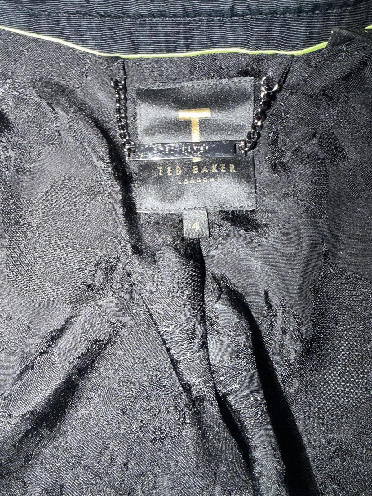Ted Baker Eni Textured Cropped Jacket Sz 4 Office Siren Designer Career Chic - Thumbnail 7