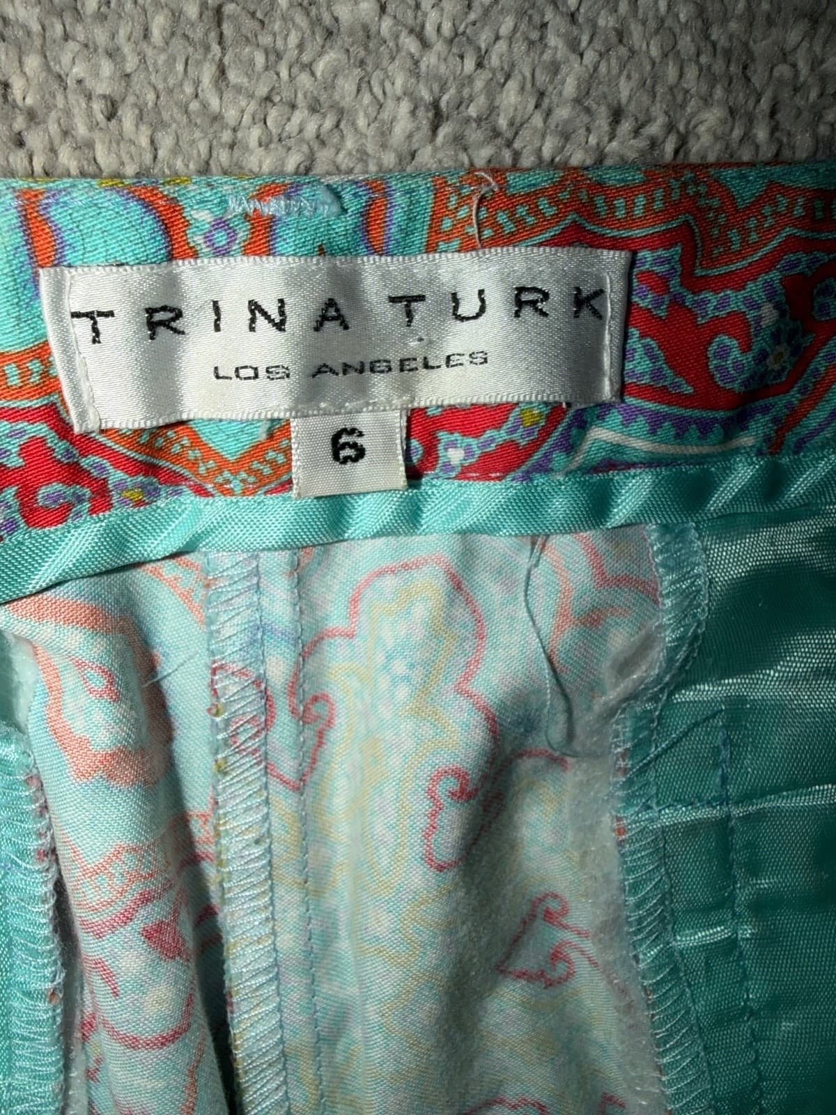 Trina Turk Paisley Wide Leg Trousers Designer Statement - Thumbnail 6