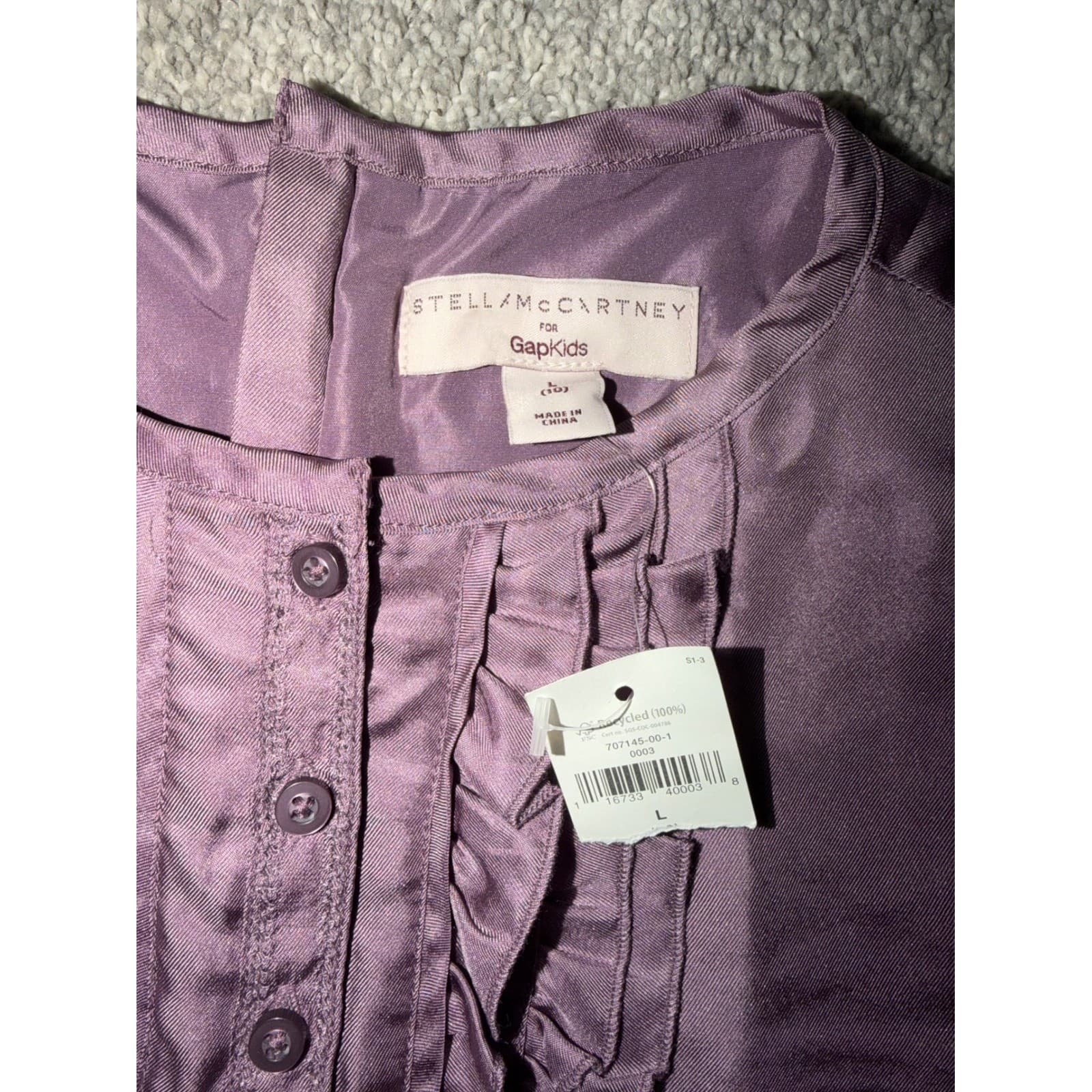 Stella McCartney for Gap Silk Dress Sz 10 Drop Waist Pleated Ruffle Luxury nwt - Thumbnail 4