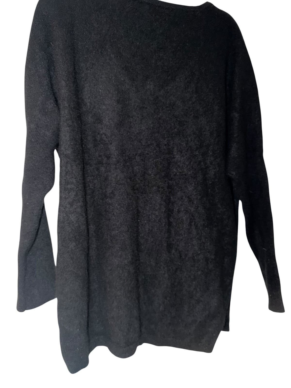 Brodie Cashmere Black V-Neck Sweater Sz M Luxury Minimalist - Thumbnail 2