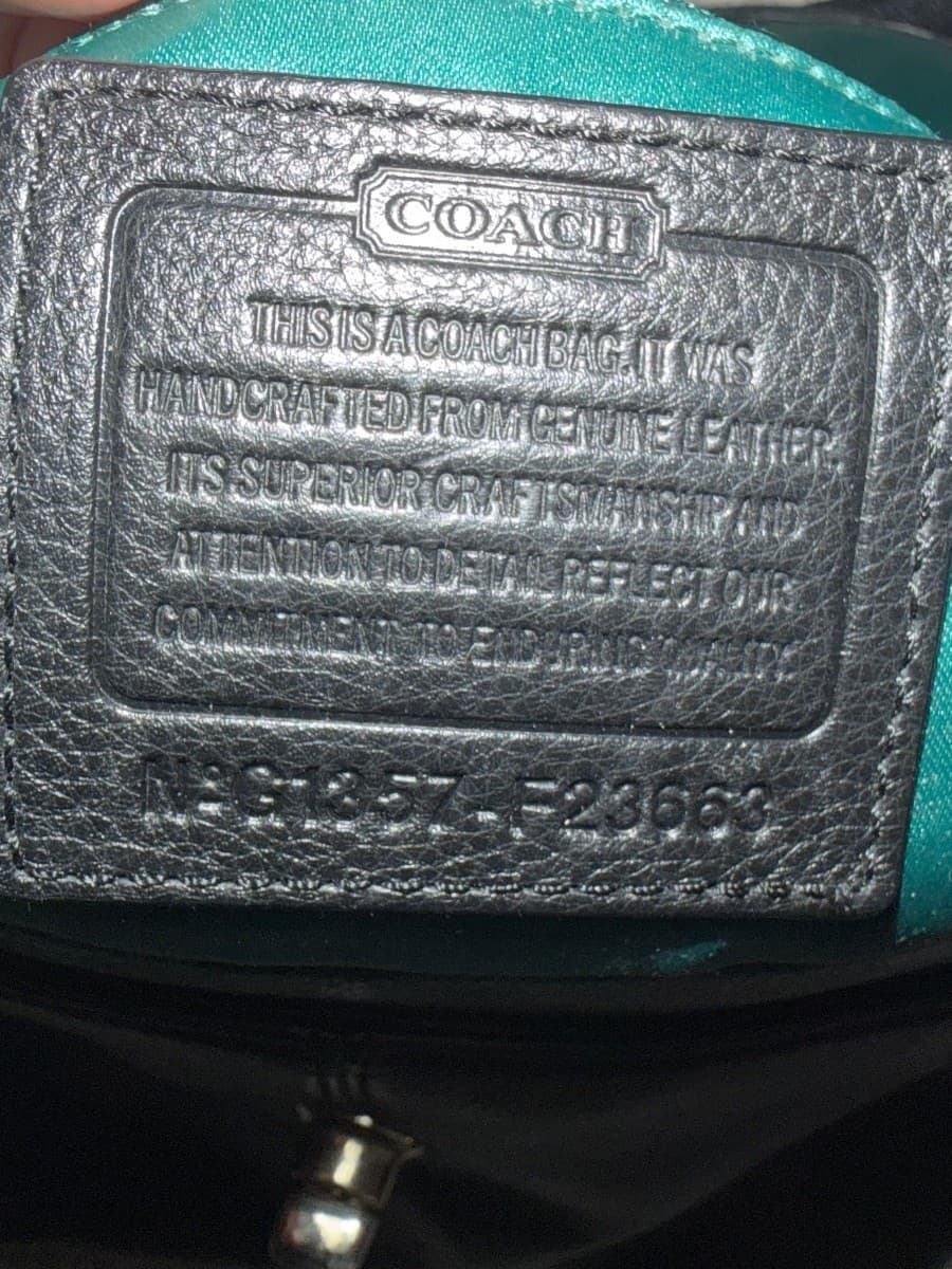 Vintage COACH Black Pebble Leather Turnlock Flap Crossbody Bag - Thumbnail 2