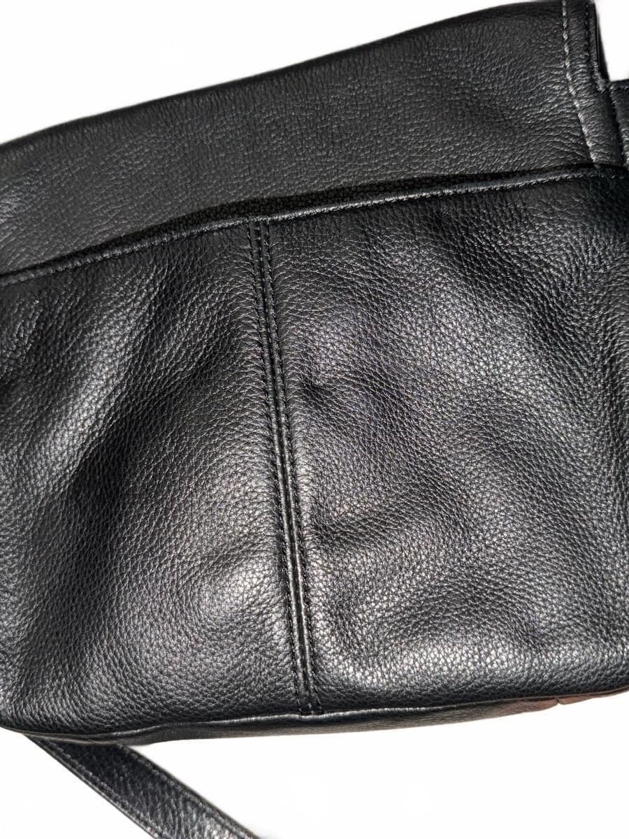 Vintage COACH Black Pebble Leather Turnlock Flap Crossbody Bag - Thumbnail 6