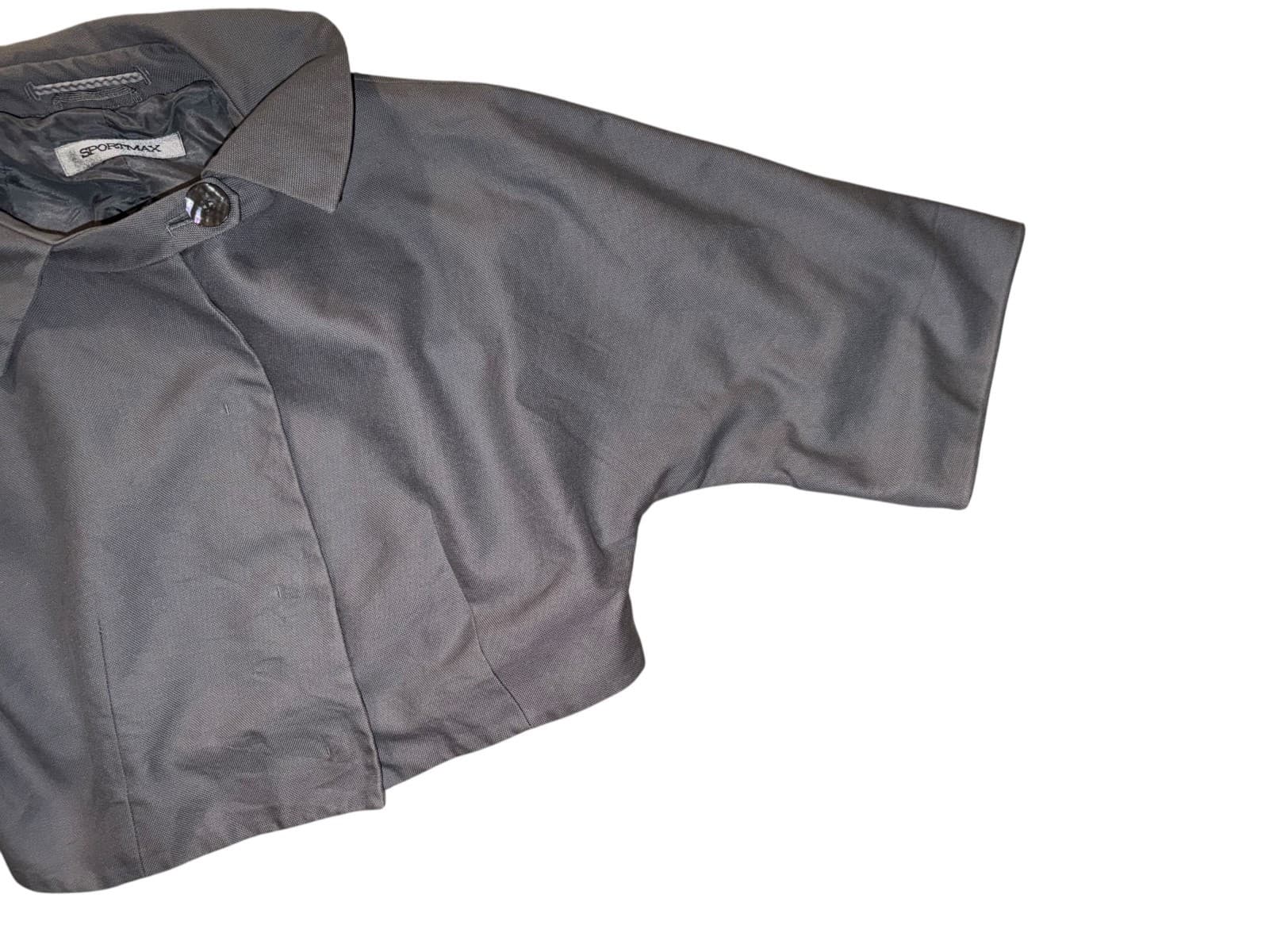 Sportmax Gray Cropped blazer US 10 3/4 Bell Sleeve Luxury - Thumbnail 6