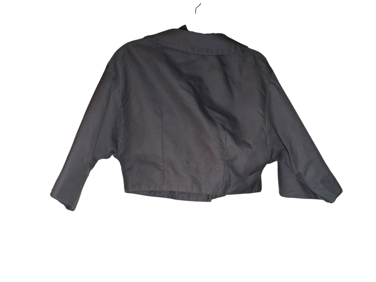 Sportmax Gray Cropped blazer US 10 3/4 Bell Sleeve Luxury - Thumbnail 3