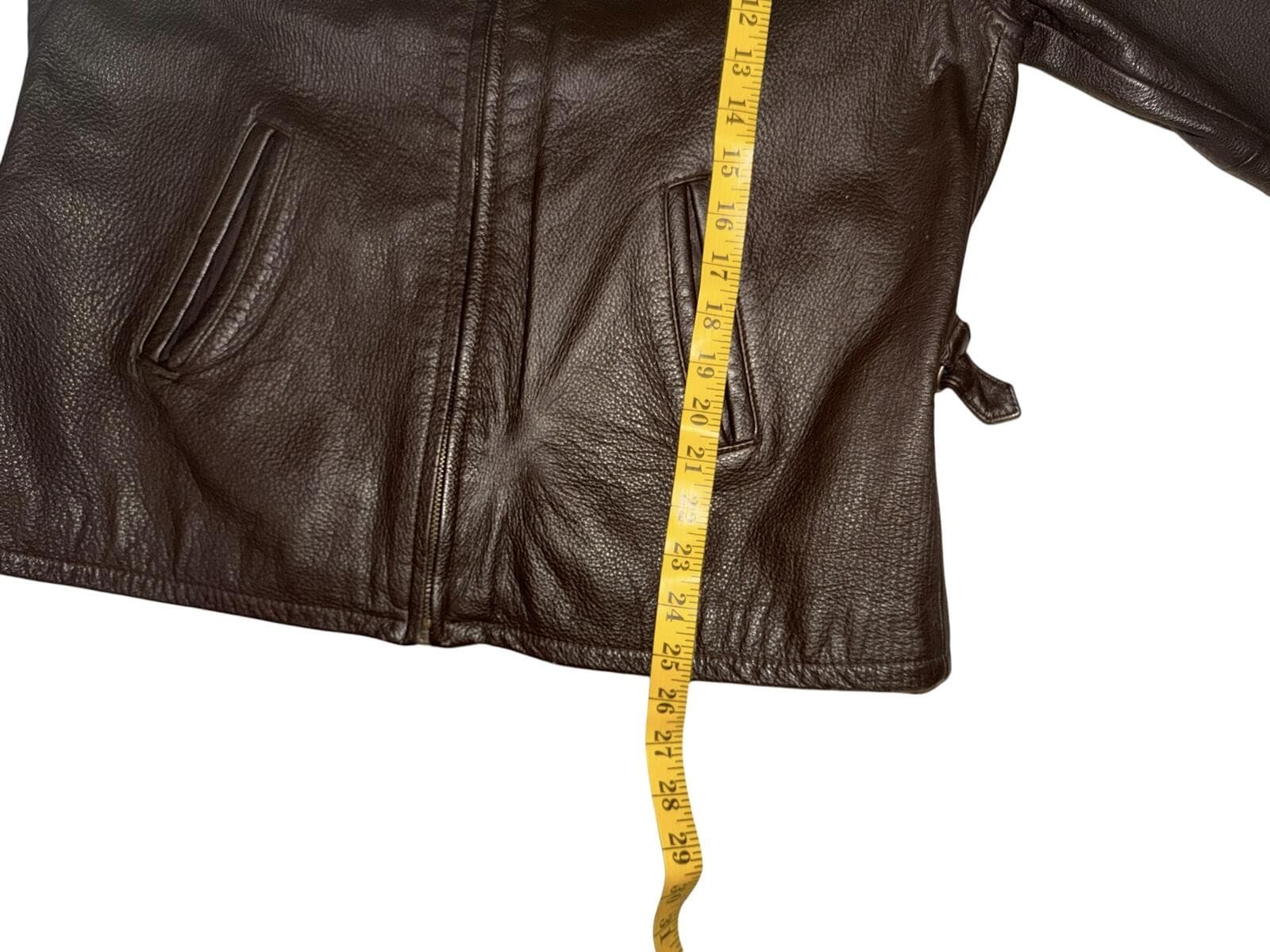 Metropolitan NY 10001 Brown Jacket Sz L Biker Moto Vintage Urban Style - Thumbnail 4