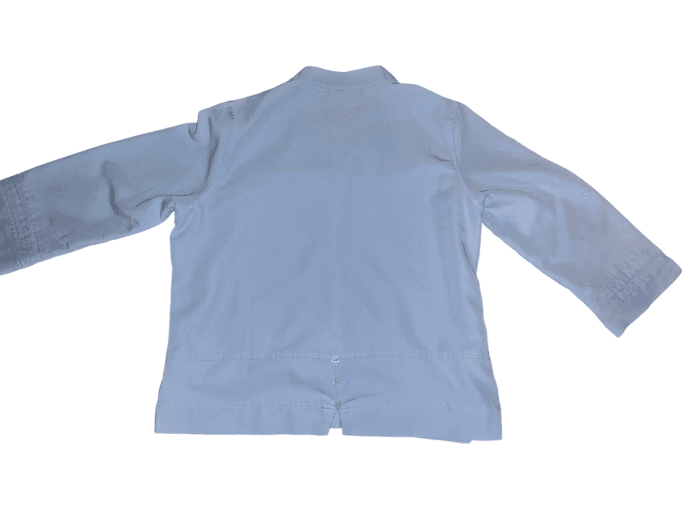 Weekend Clothes Line Sz L blue preppy 3/4 sleeve Collar Button Coastal - Thumbnail 2