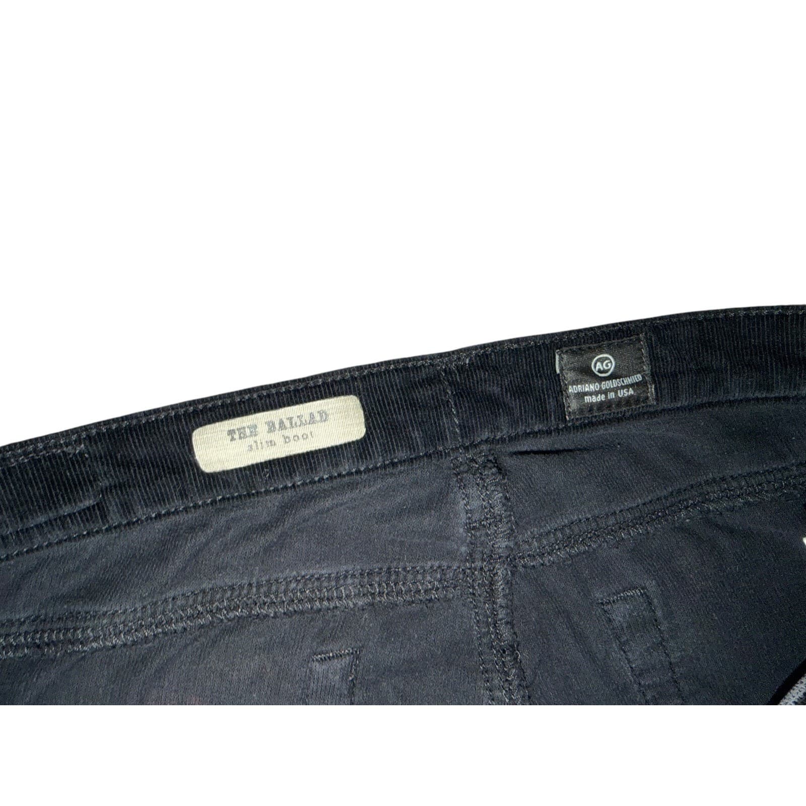 AG The Ballad Slim Boot Corduroy Jeans Black Sz 28R Straight Boho Preppy - Thumbnail 6