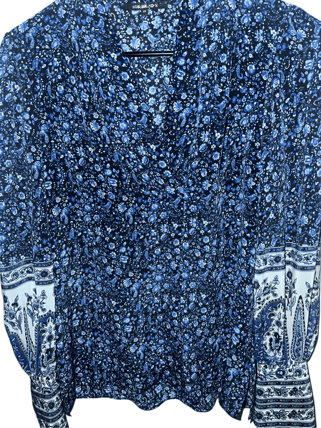 Kobi Halperin Silk Floral-Print Long Sleeve Sz xs Cottagecore V-neck Boho - Thumbnail 3