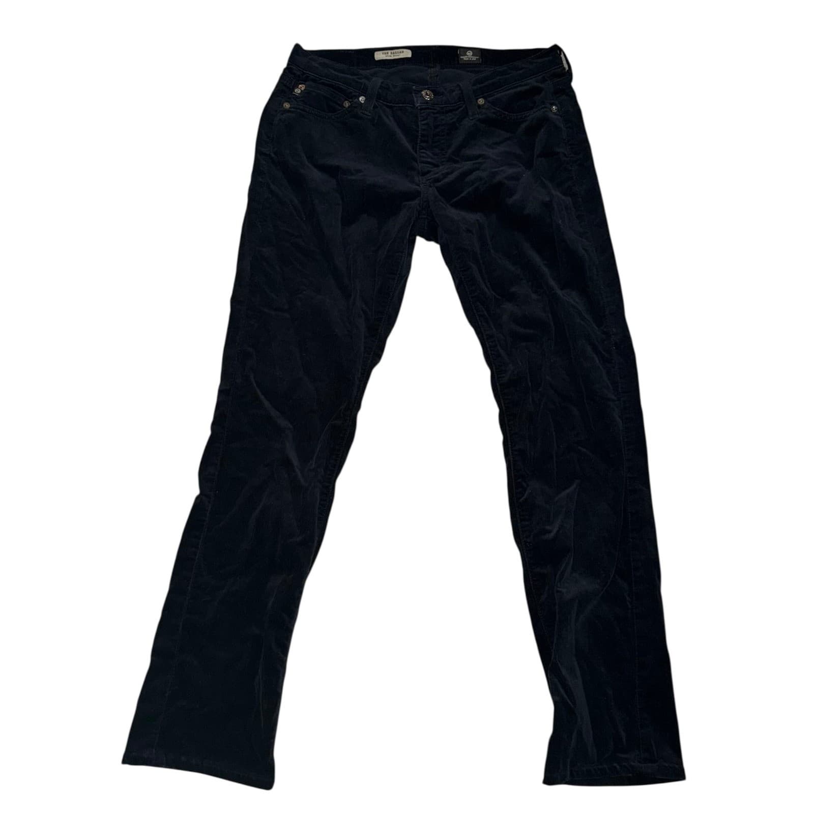 AG The Ballad Slim Boot Corduroy Jeans Black Sz 28R Straight Boho Preppy - Thumbnail 2