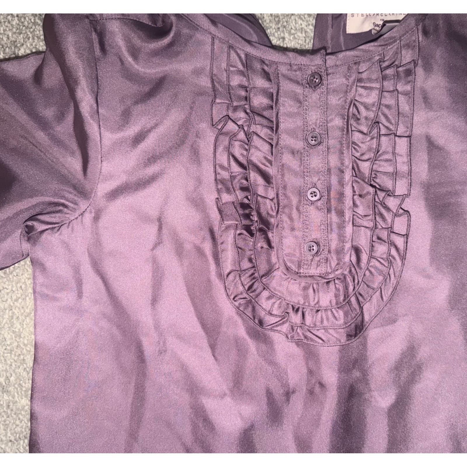 Stella McCartney for Gap Silk Dress Sz 10 Drop Waist Pleated Ruffle Luxury nwt - Thumbnail 7