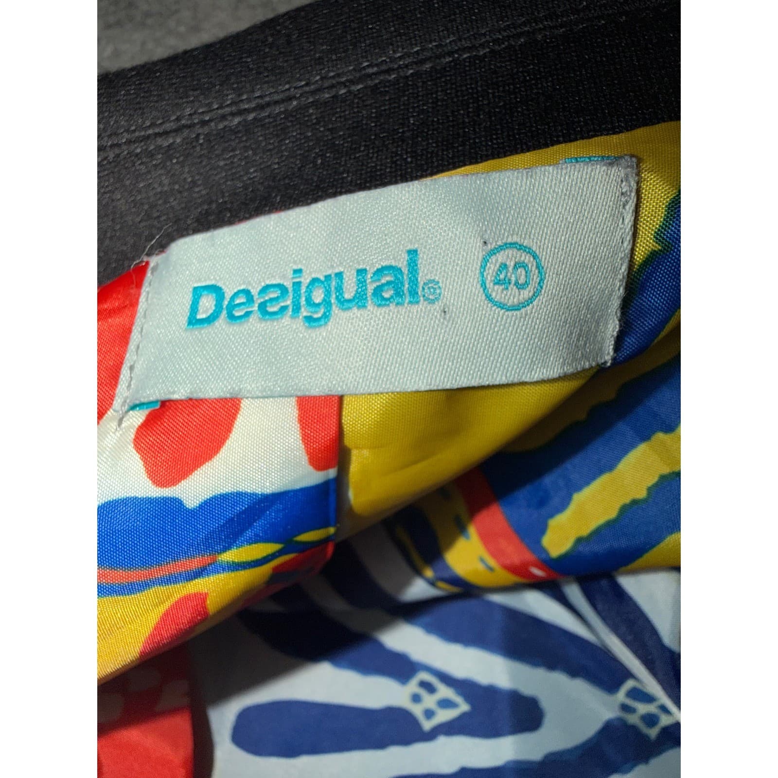 Desigual Black Embroidered Blazer Sz 40 One Button Minimalist Office Jacket - Thumbnail 11