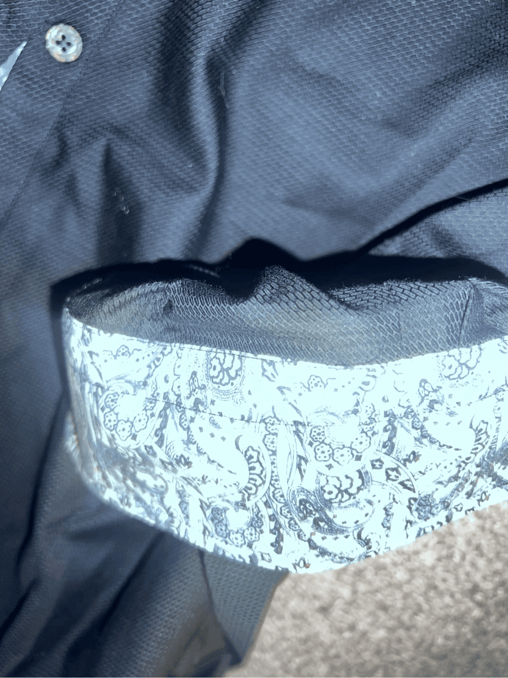 Robert Graham Office Siren Co xl Black Long Sleeve Black blue white Cuff Collar - Thumbnail 3