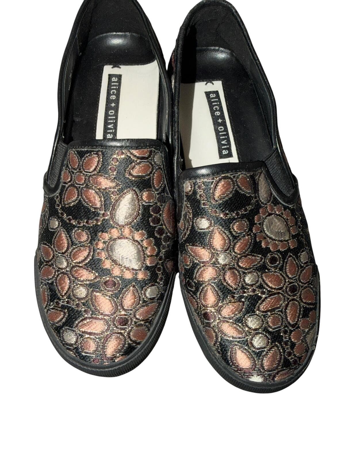 Alice + Olivia Floral Slip On Shoes Sz 36.5 Cottagecore Designer Garden Party - Thumbnail 2