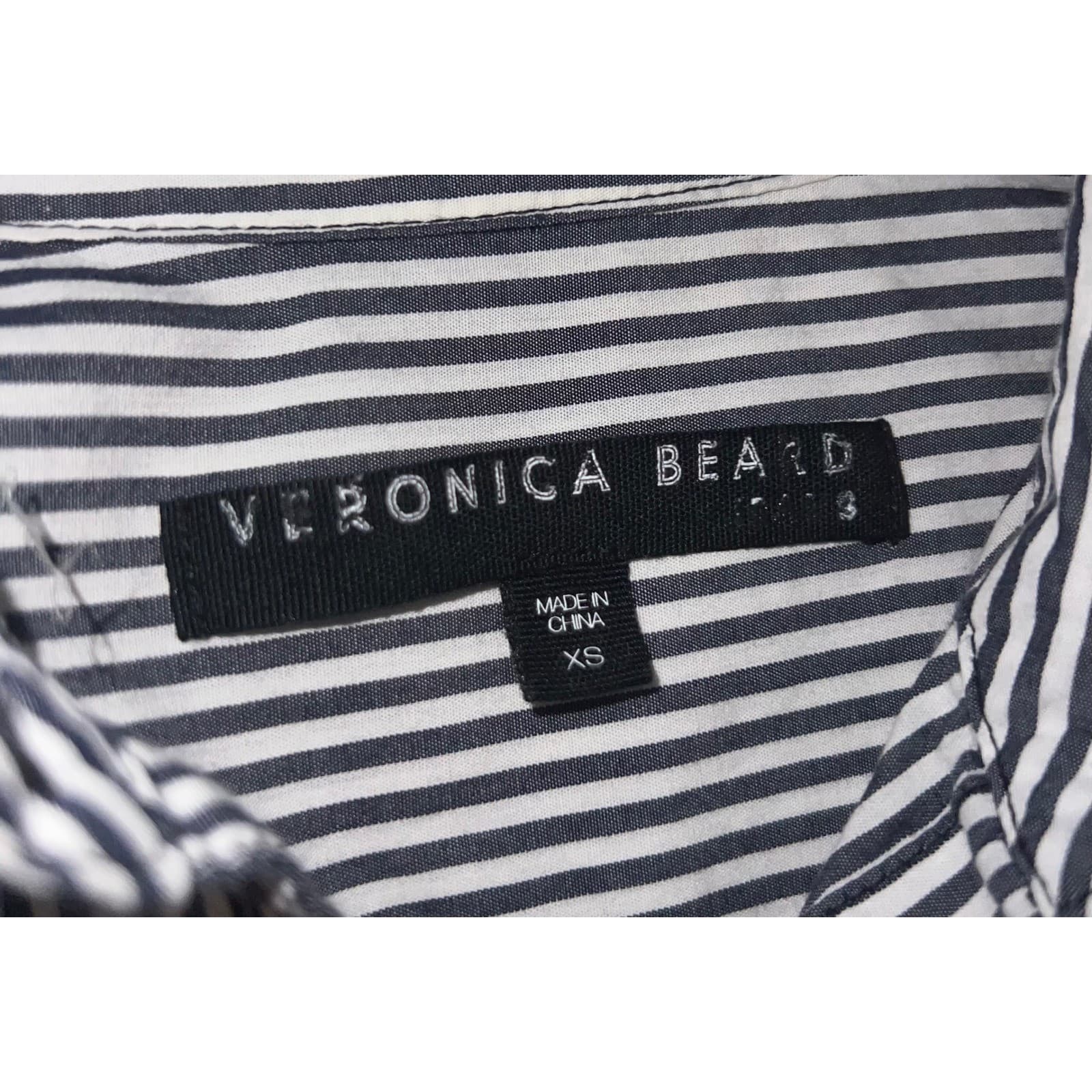 Chic Striped Midi Shirt Dress - VERONICA BEARD sz xs preppy collar - Thumbnail 6