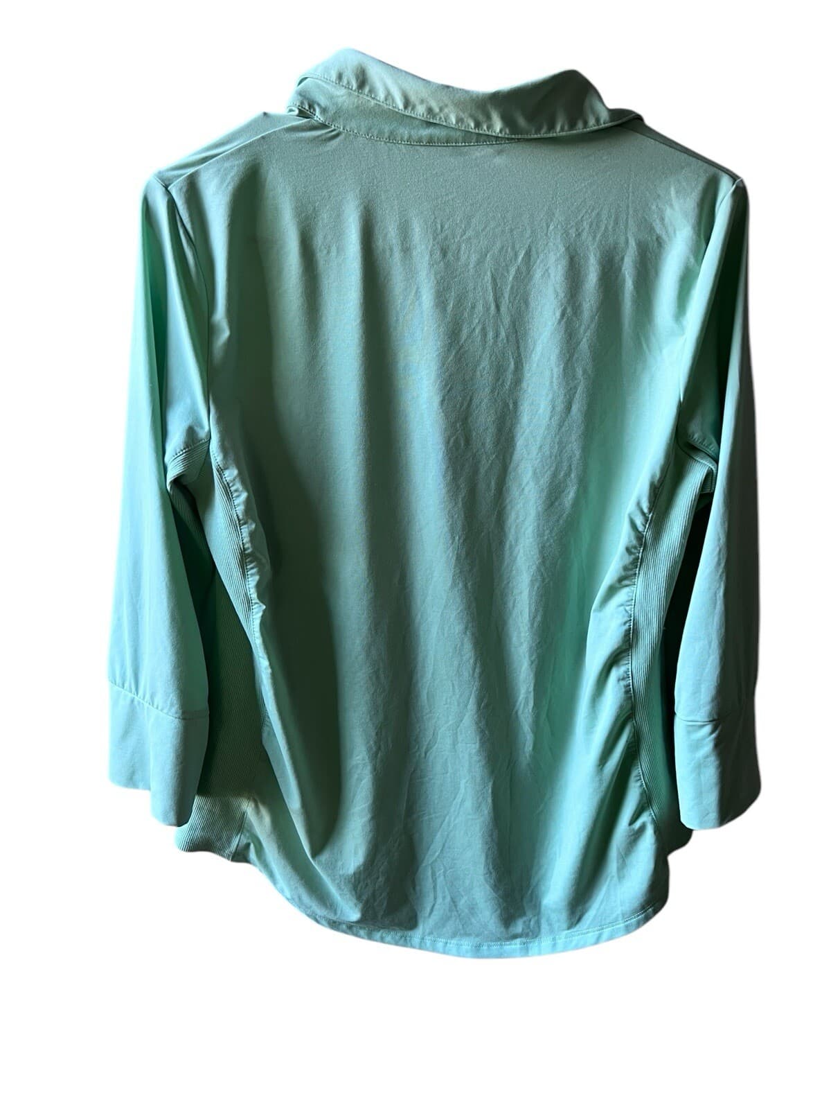 J. McLaughlin Green Size M V-neck Collar 3/4 Sleeves Coastal Resortwear Momcore - Thumbnail 7