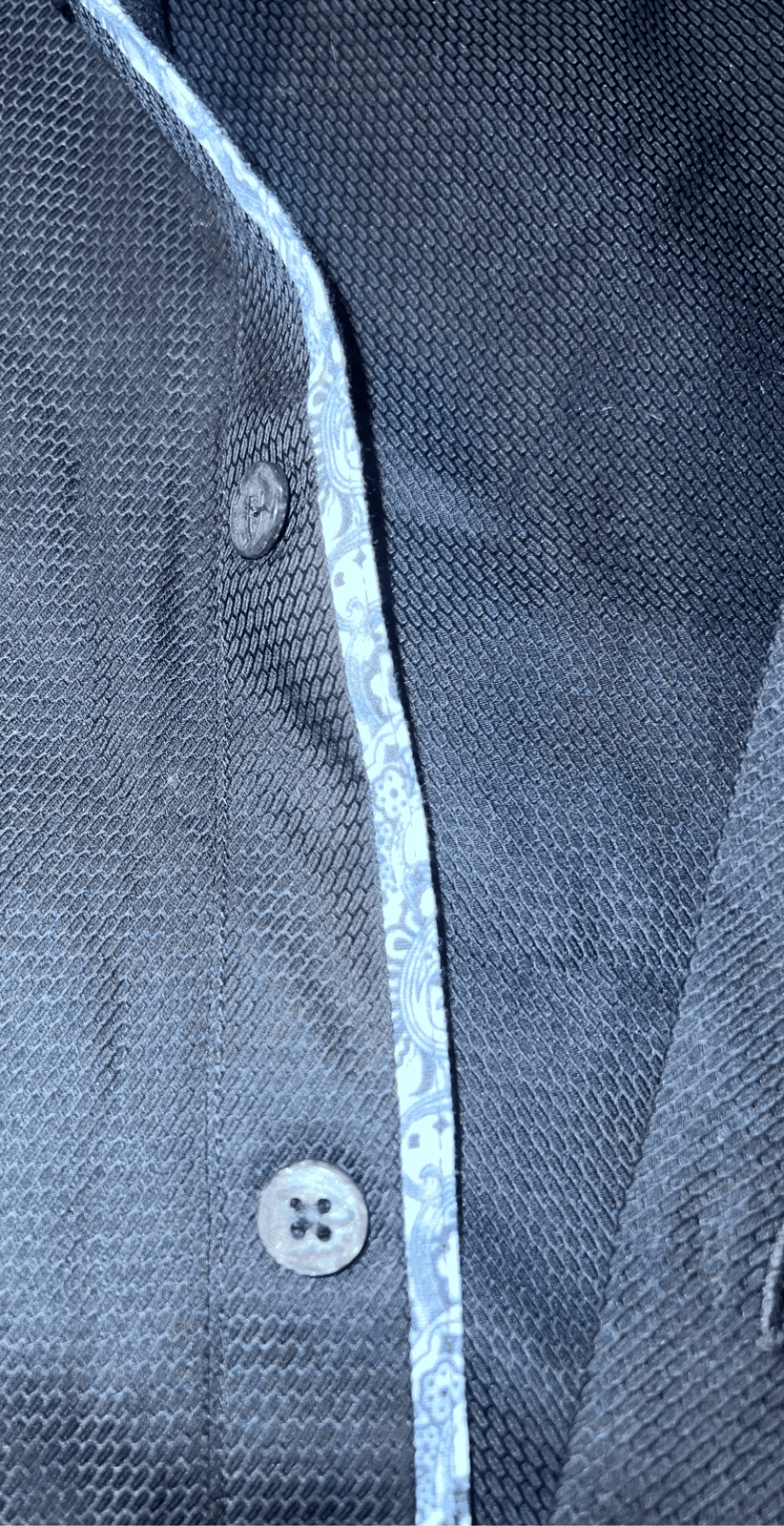Robert Graham Office Siren Co xl Black Long Sleeve Black blue white Cuff Collar - Thumbnail 4