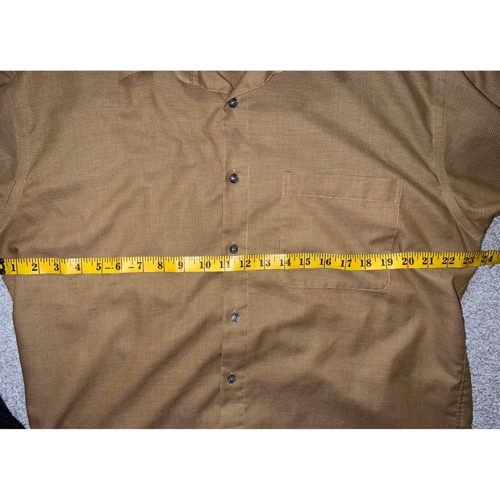 Vtg 90 Yves Saint Laurent Gold Brown Button Down Shirt Sz L Luxury Designer - Thumbnail 6