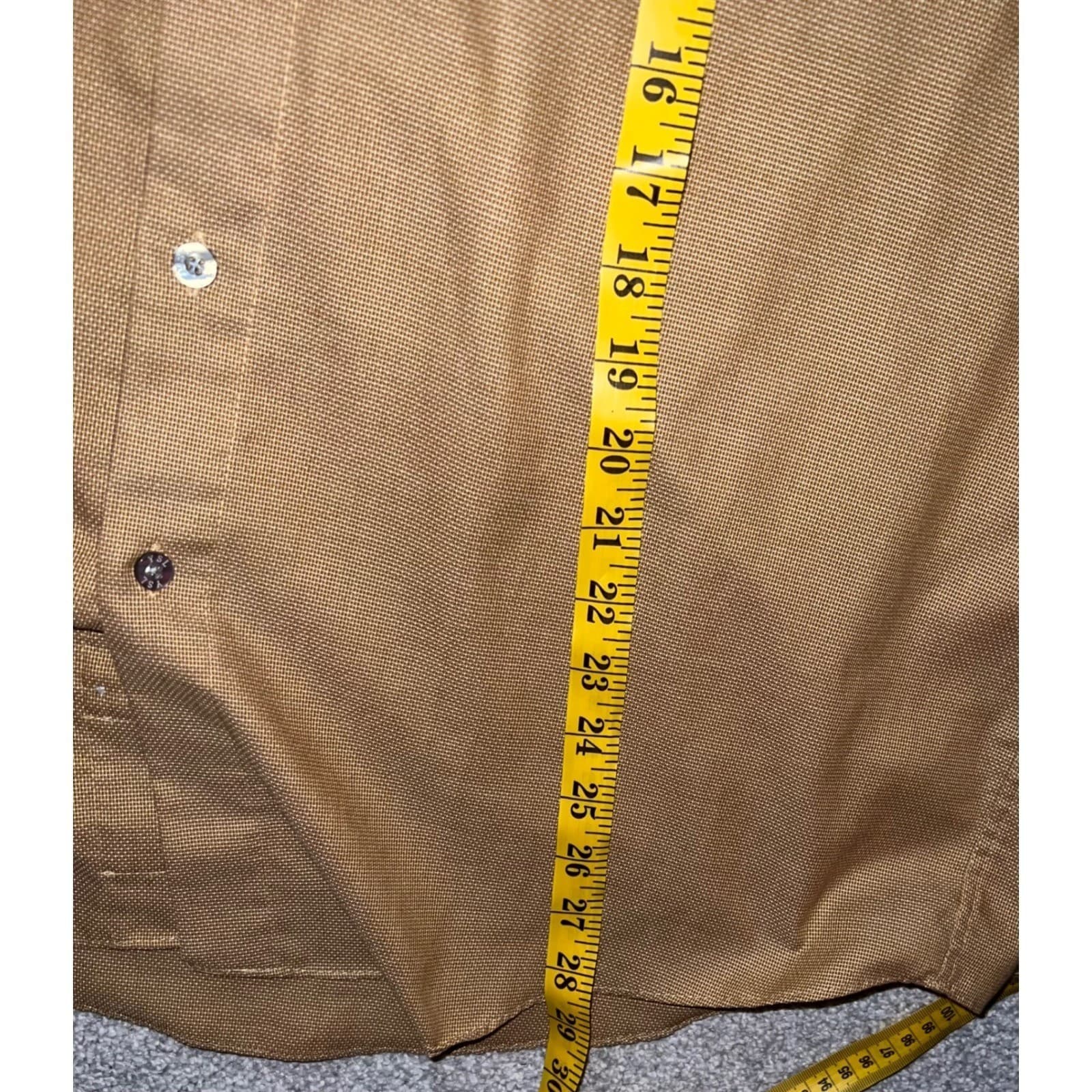 Vtg 90 Yves Saint Laurent Gold Brown Button Down Shirt Sz L Luxury Designer - Thumbnail 8