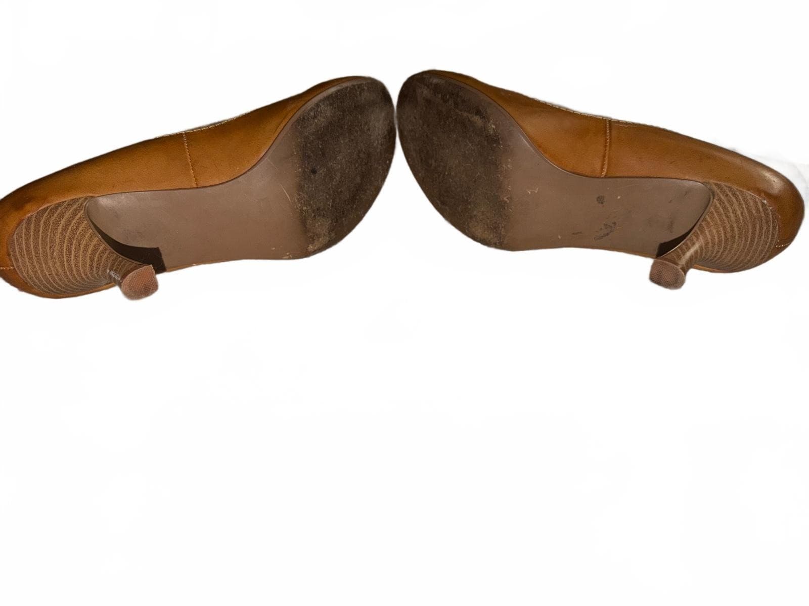Playhouse Brown Round-Toe Mid Heel Pumps S 7 Classic Career - Thumbnail 4