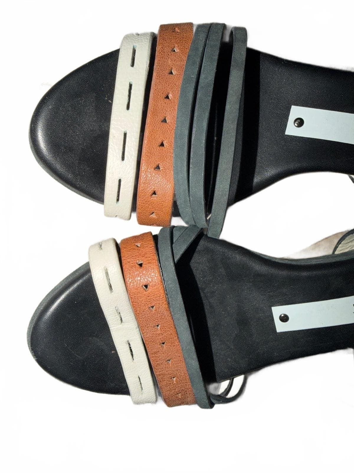 Matt Bernson Platform Wedge Sz 7 Open Toe Leather Designer - Thumbnail 3