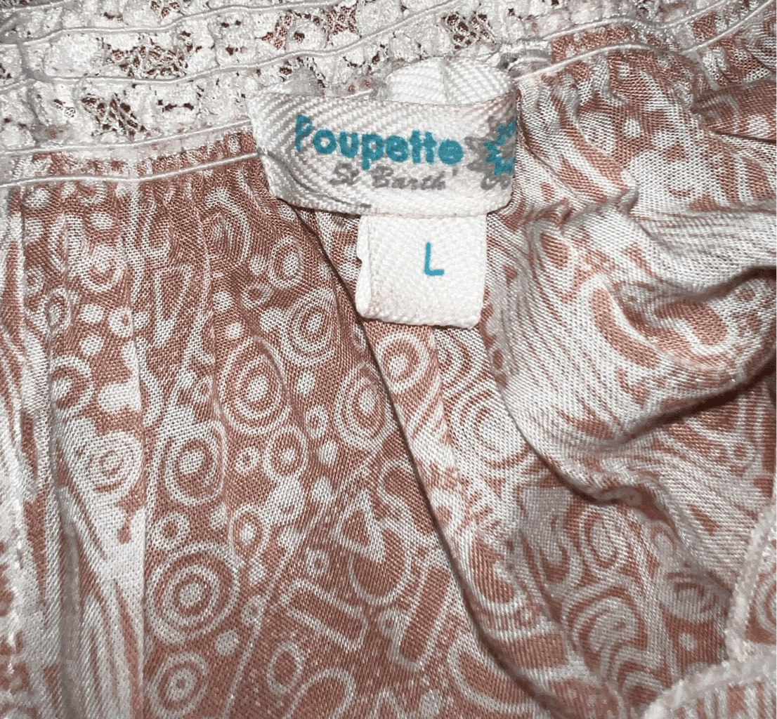poupette st Bart blouse sz l Bell Sleeve Crew Neck Cottagecore Boho Bohemian - Thumbnail 3