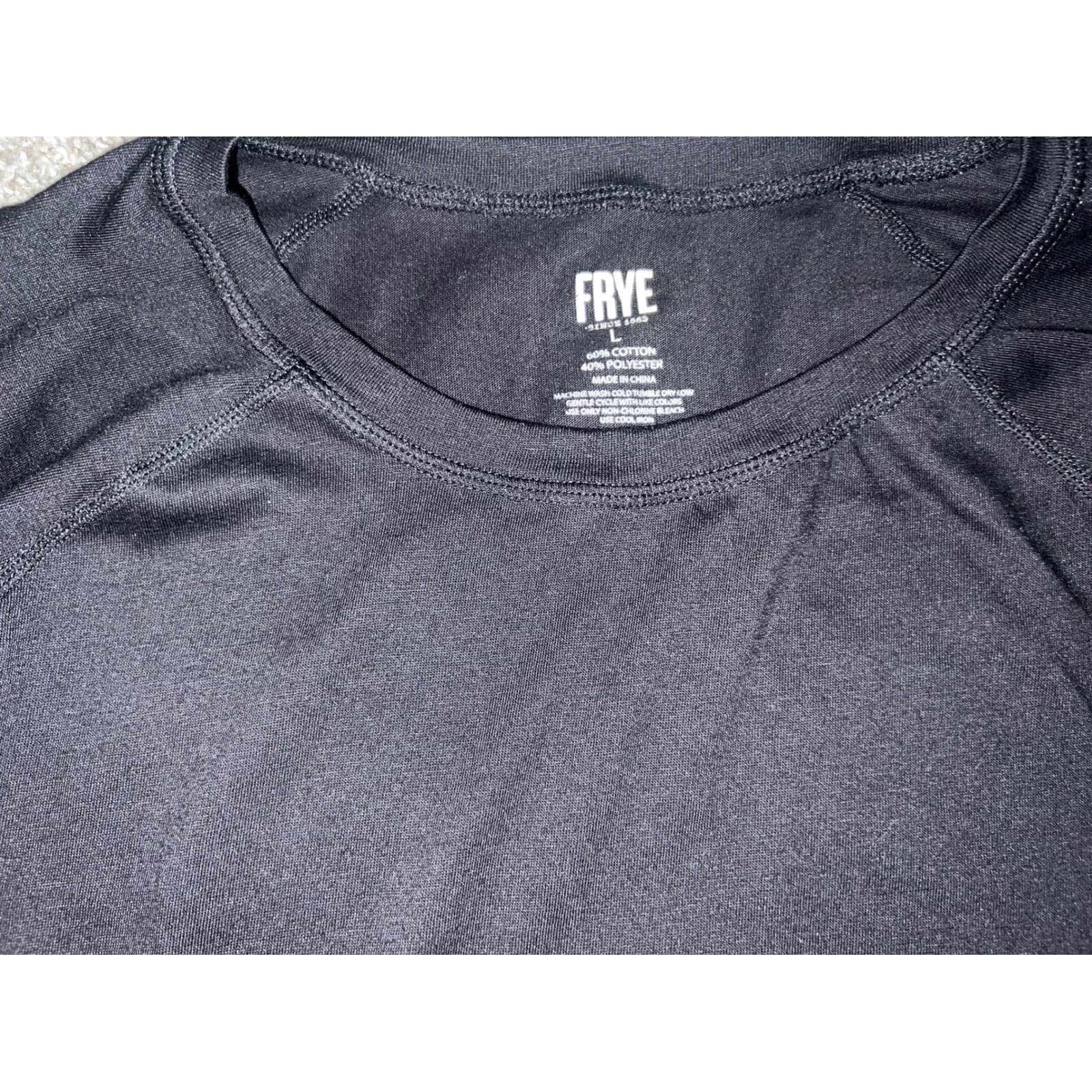 Frye Black Long Sleeve Crew Neck Shirt Size L | Minimalist Casual Essential - Thumbnail 4