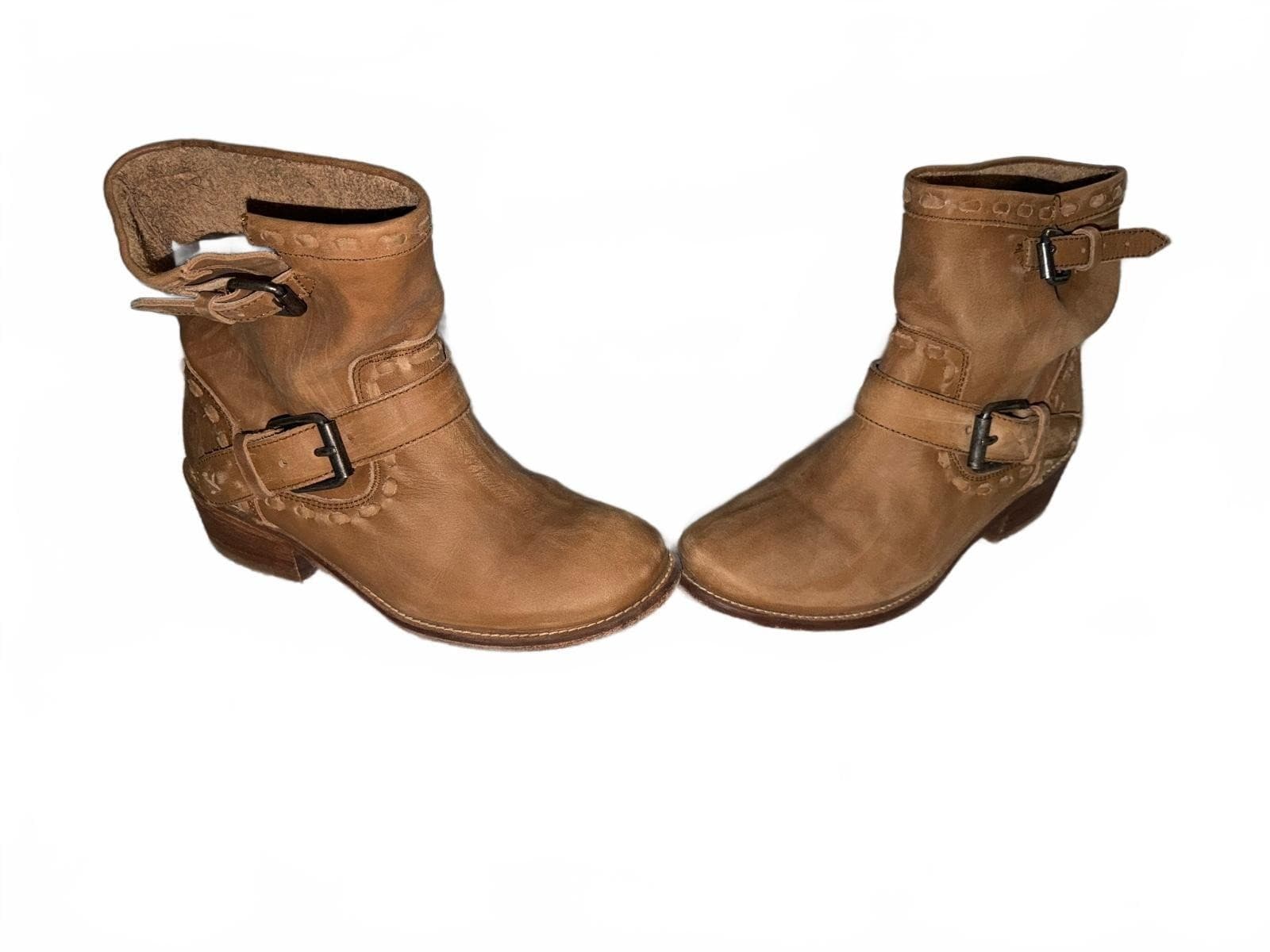 Musse Cloud Ankle Sz 7 Rounded Toe Stitched Welt Chic - Thumbnail 2