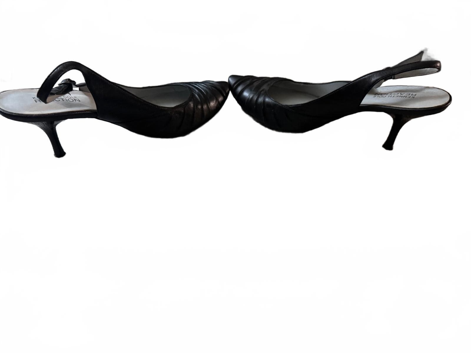 Kenneth Cole Black Slingback Kitten Heels Sz 7 Pointed Toe - Thumbnail 6